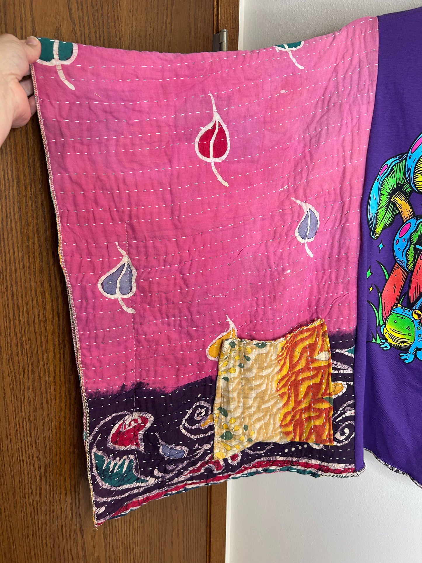 Magical Day upcycled kantha poncho