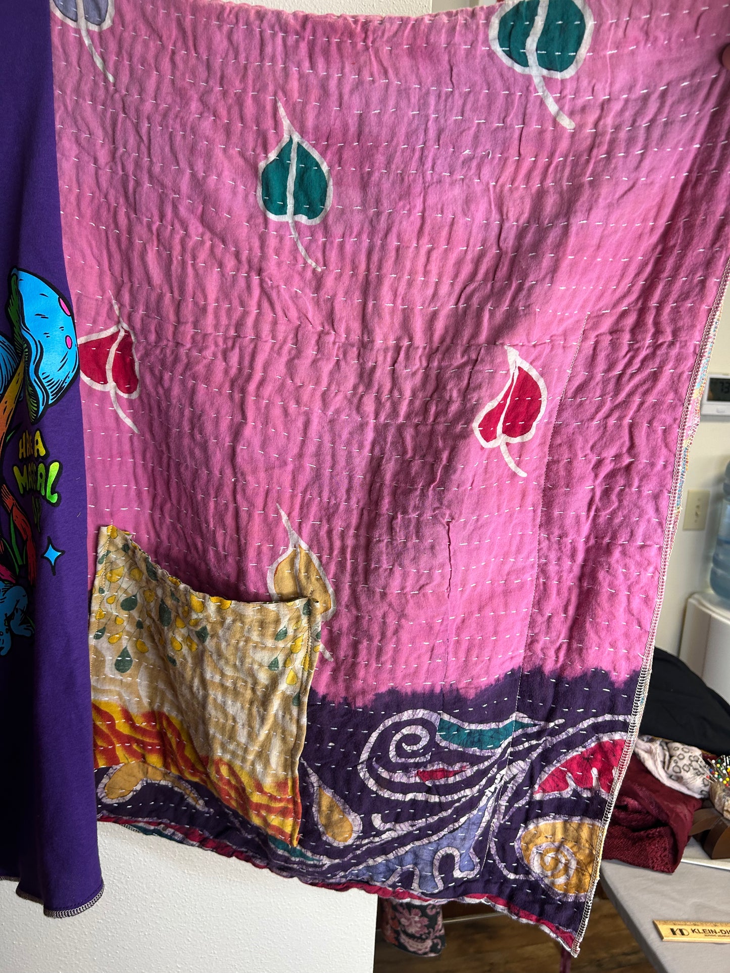 Magical Day upcycled kantha poncho