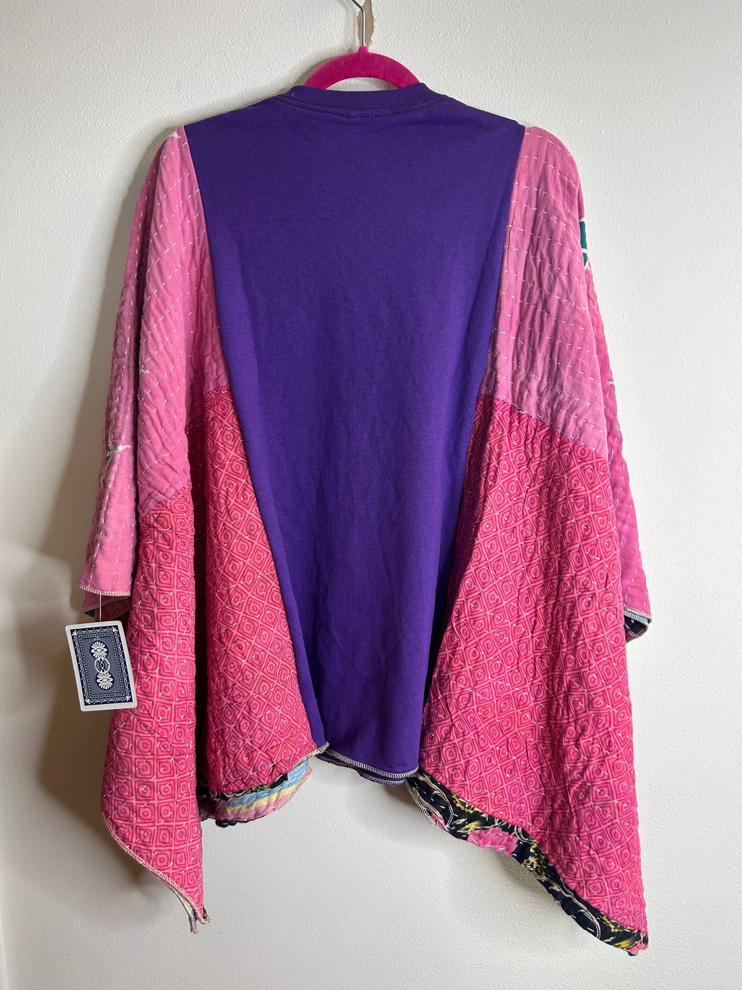 Magical Day upcycled kantha poncho