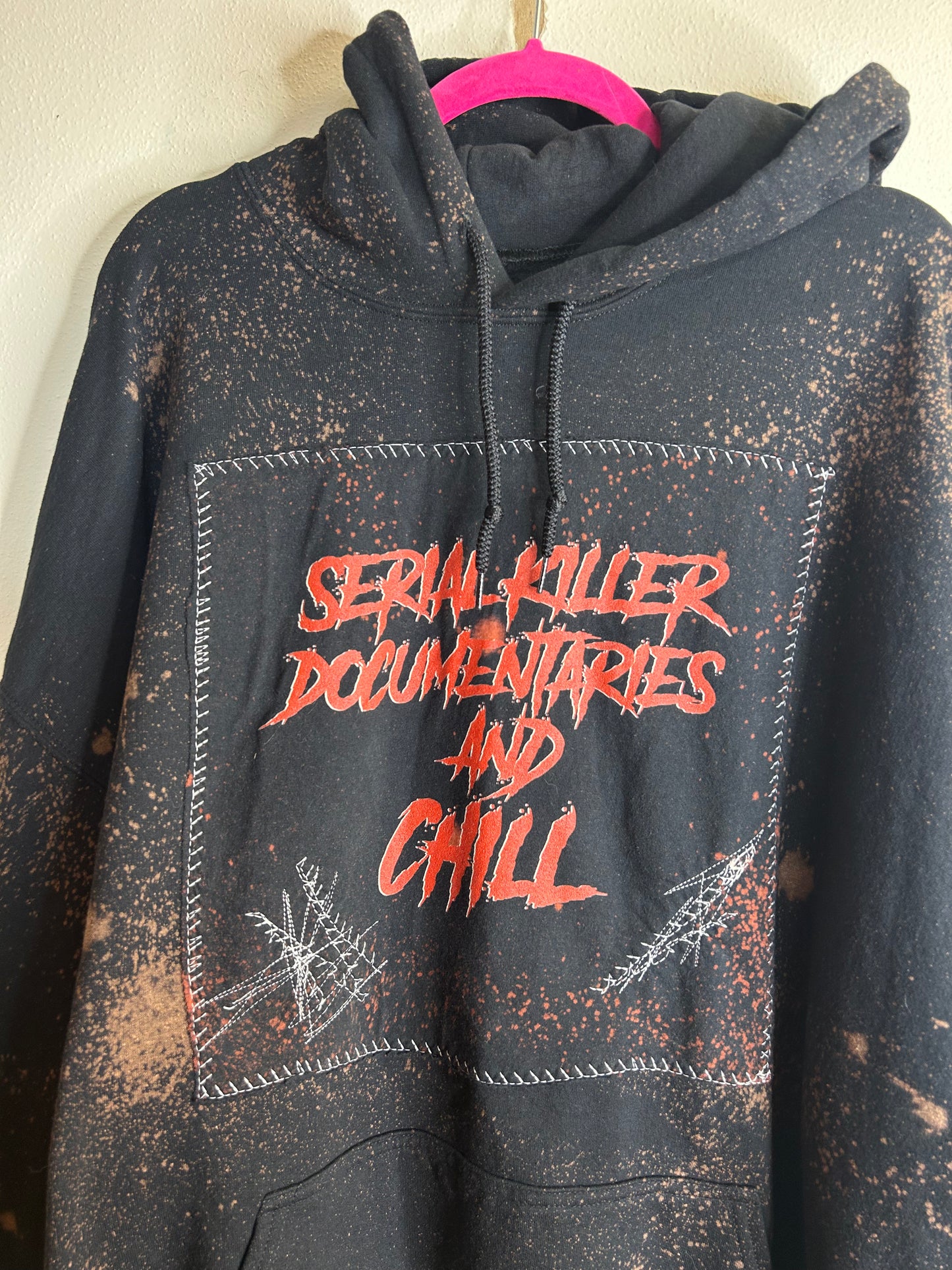 Serial Killer Documentaries upcycled hoodie unisex 3x