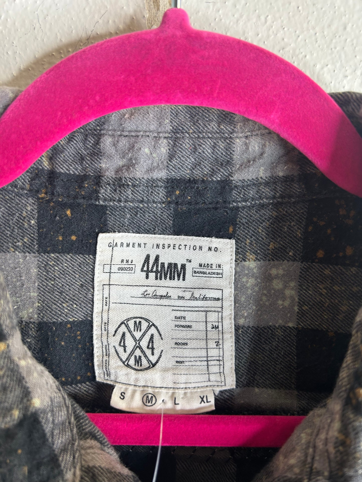 Stranger Things upcycled flannel shirt unisex size M black gray