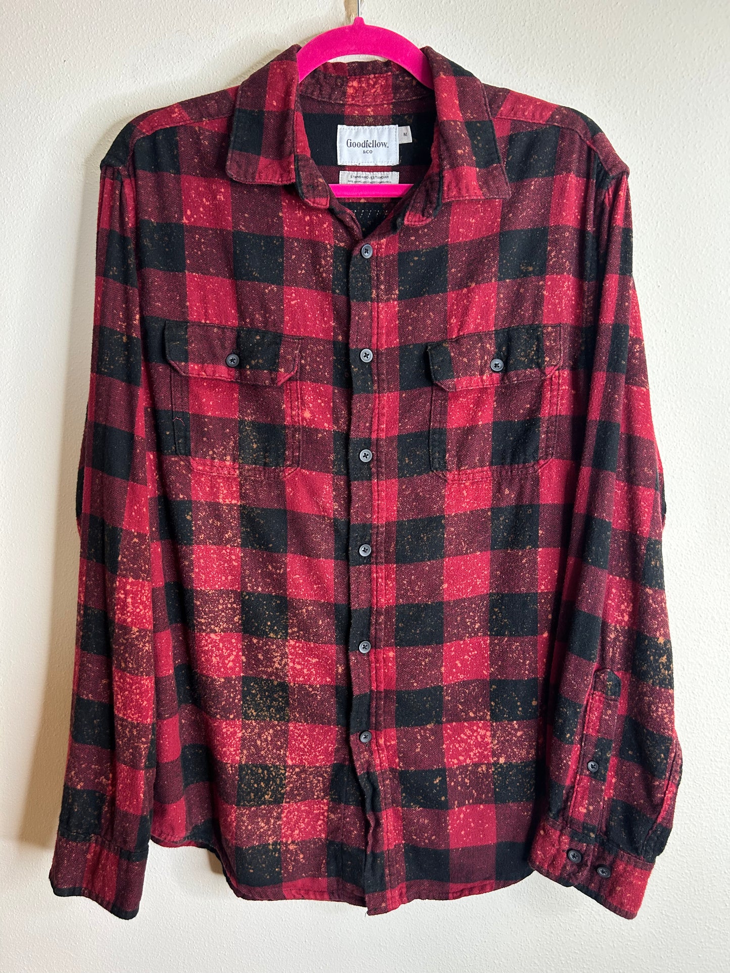 Horror tv series upcycled flannel shirt M