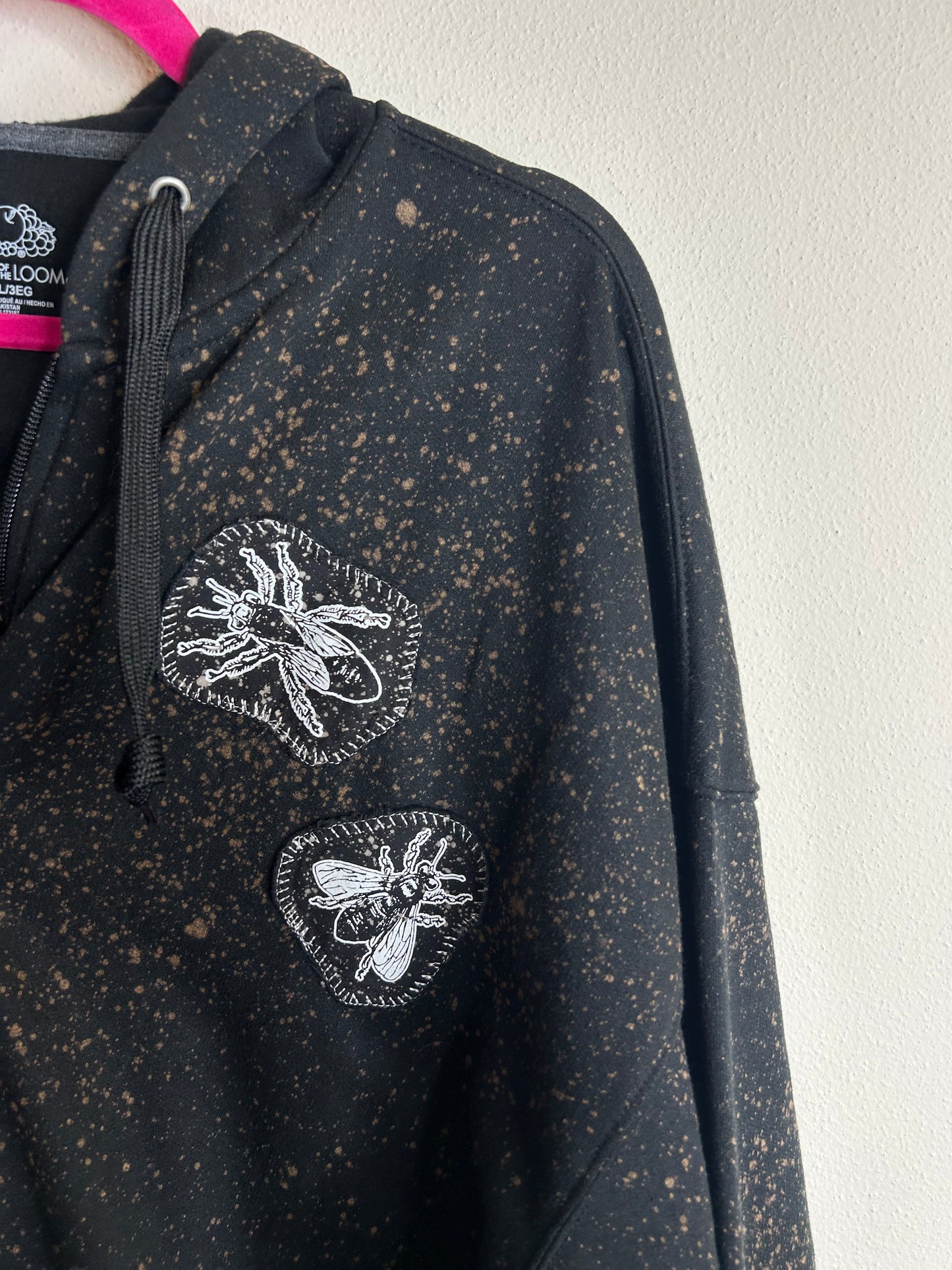Hell Monster upcycled black hoodie 3X