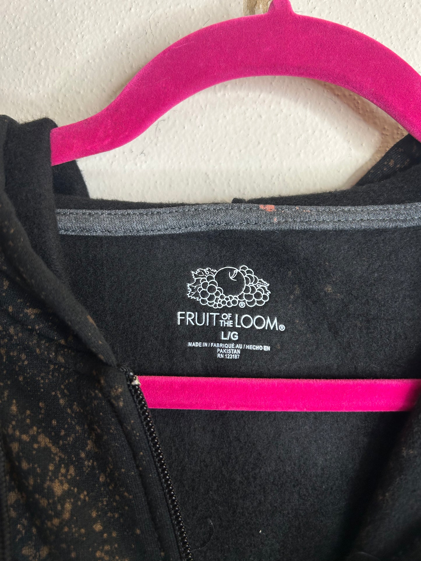 Anatomical Heart upcycled black hoodie L