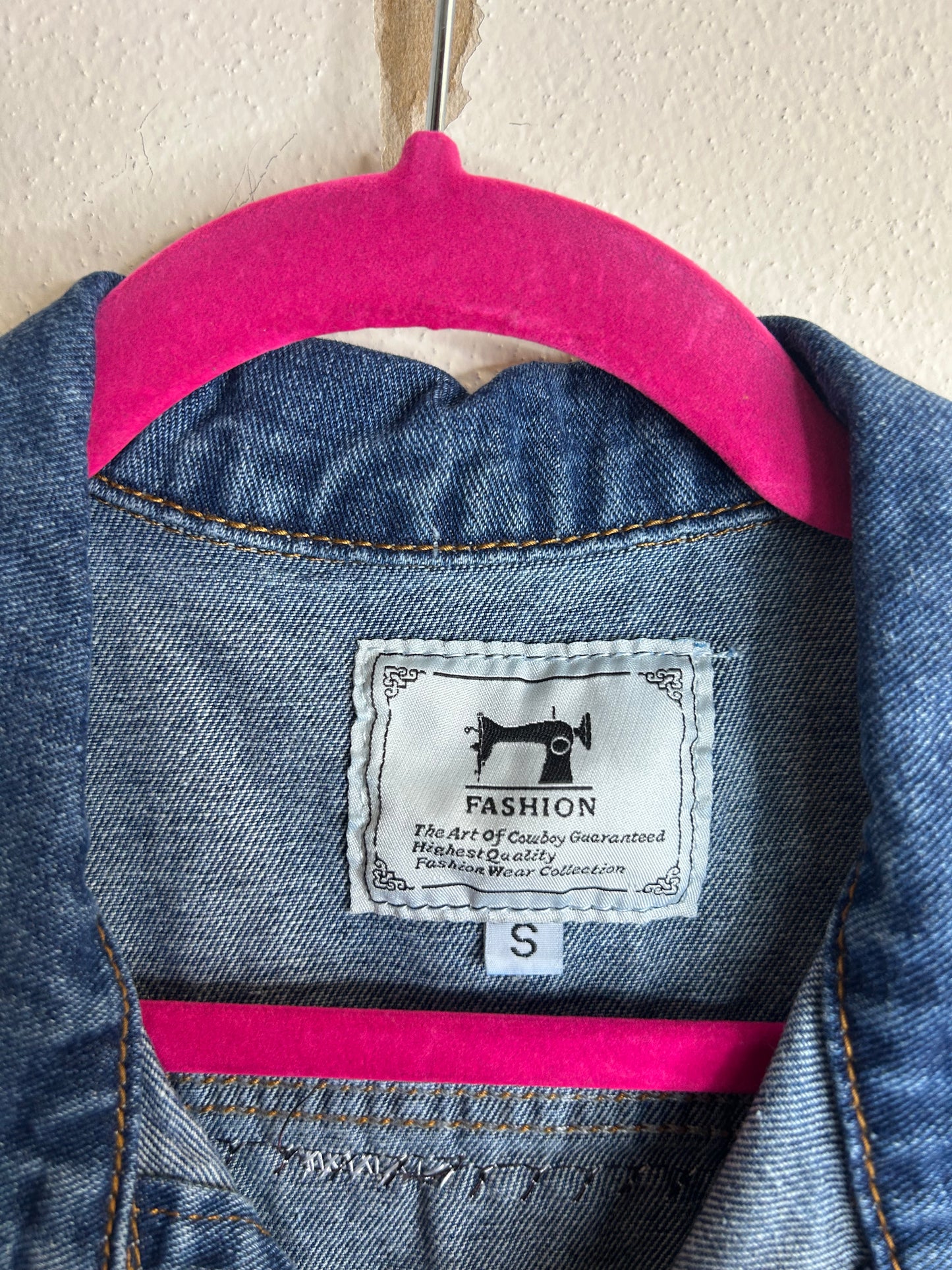 F You upcycled denim vest size S