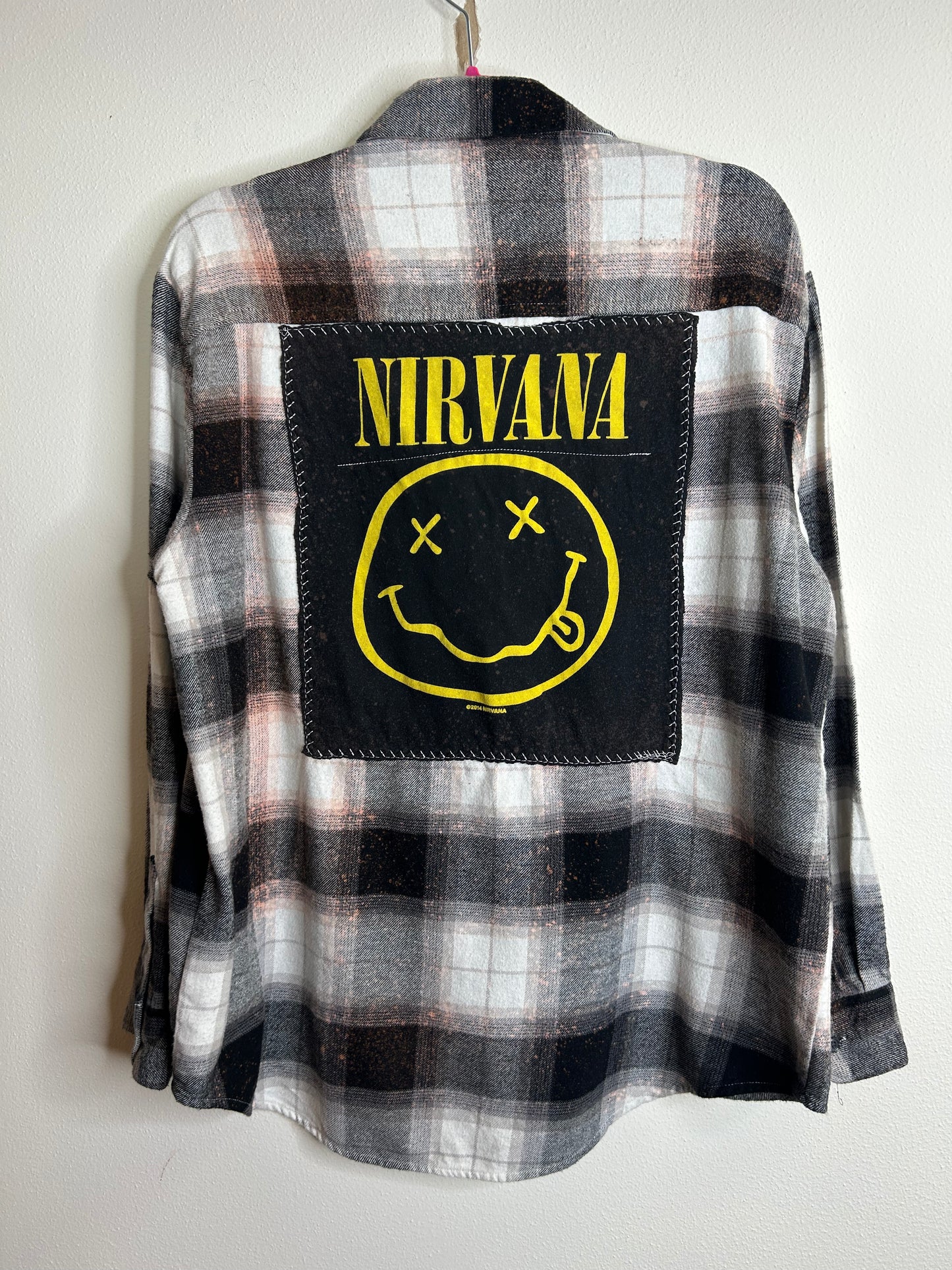 Nirvana upcycled flannel shirt womens M