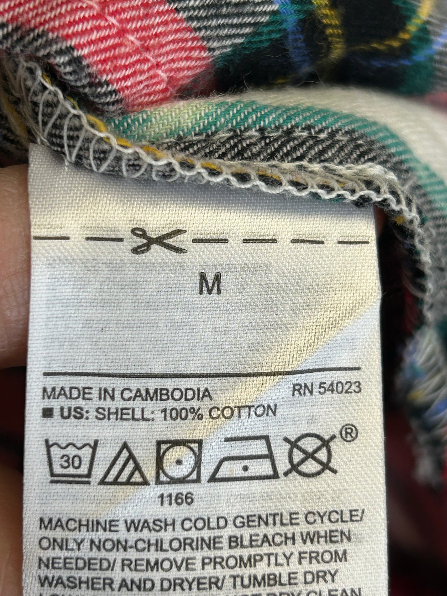 Snowman upcycled flannel shirt womens size M red white