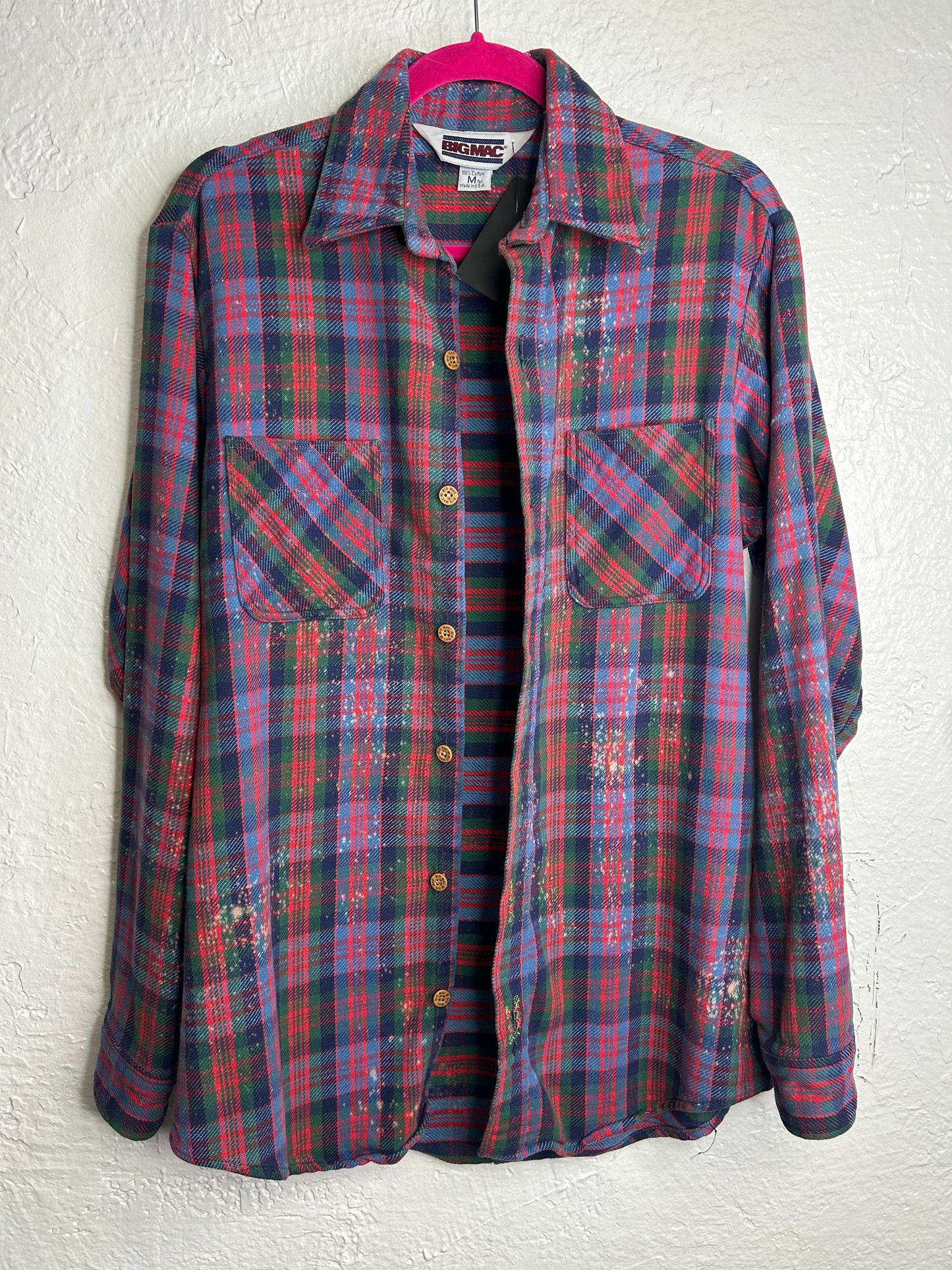 Dear Santa Darth Vader upcycled Christmas flannel shirt unisex size M tall