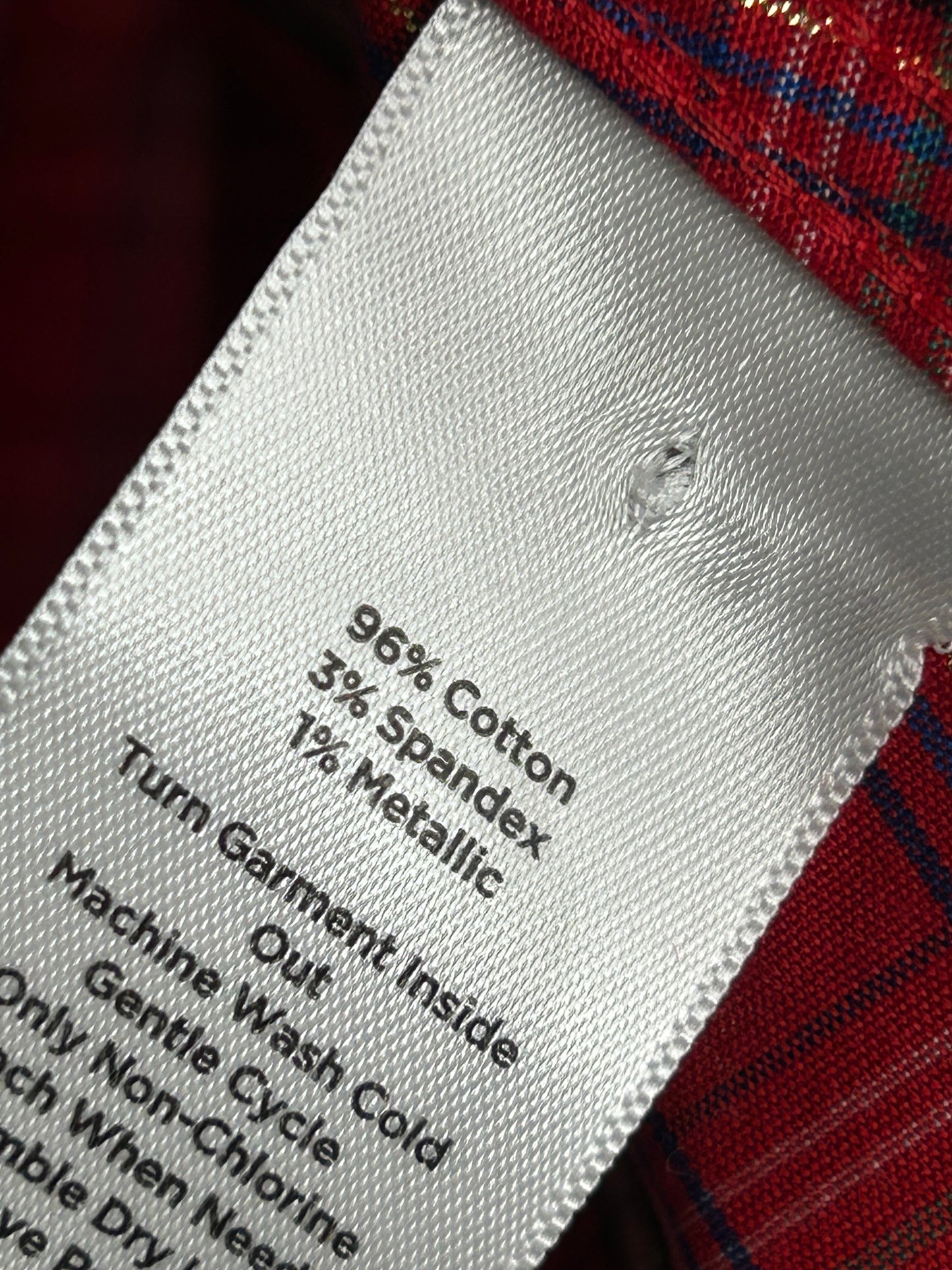 Christmas Tree upcycled shirt women’s size 6 S/M red green