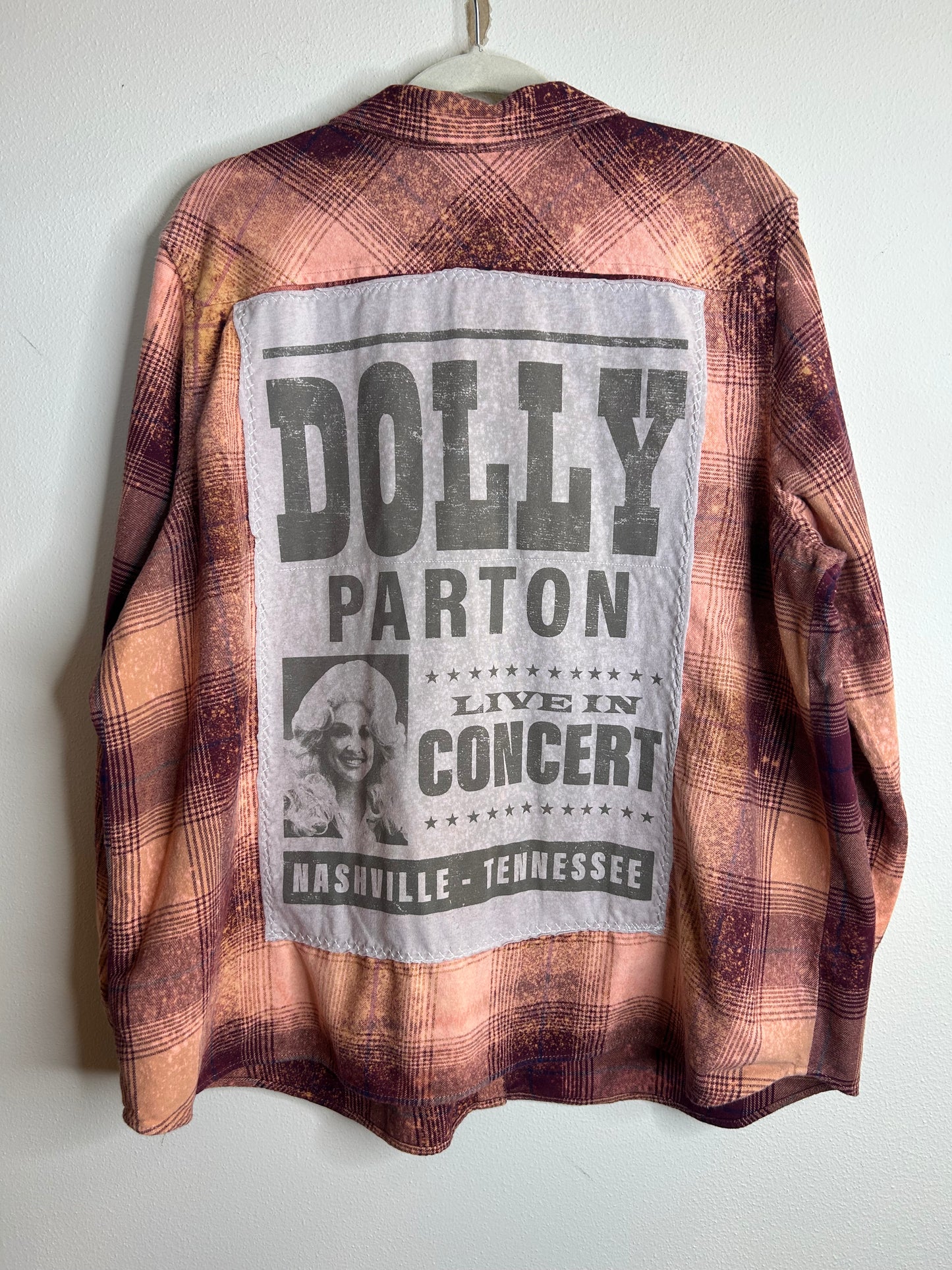 Dolly Parton upcycled flannel shirt womens 1X