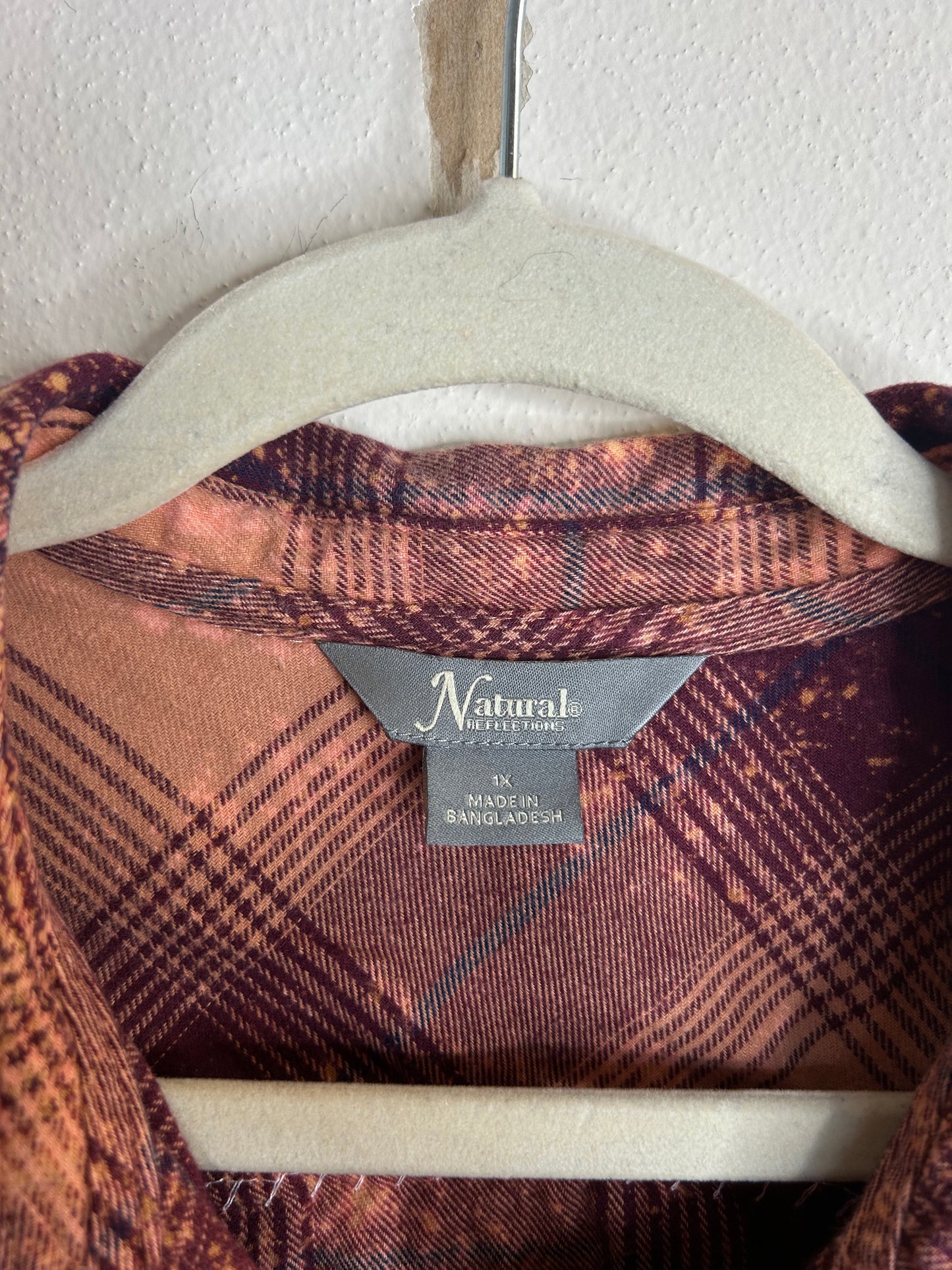 Dolly Parton upcycled flannel shirt womens 1X