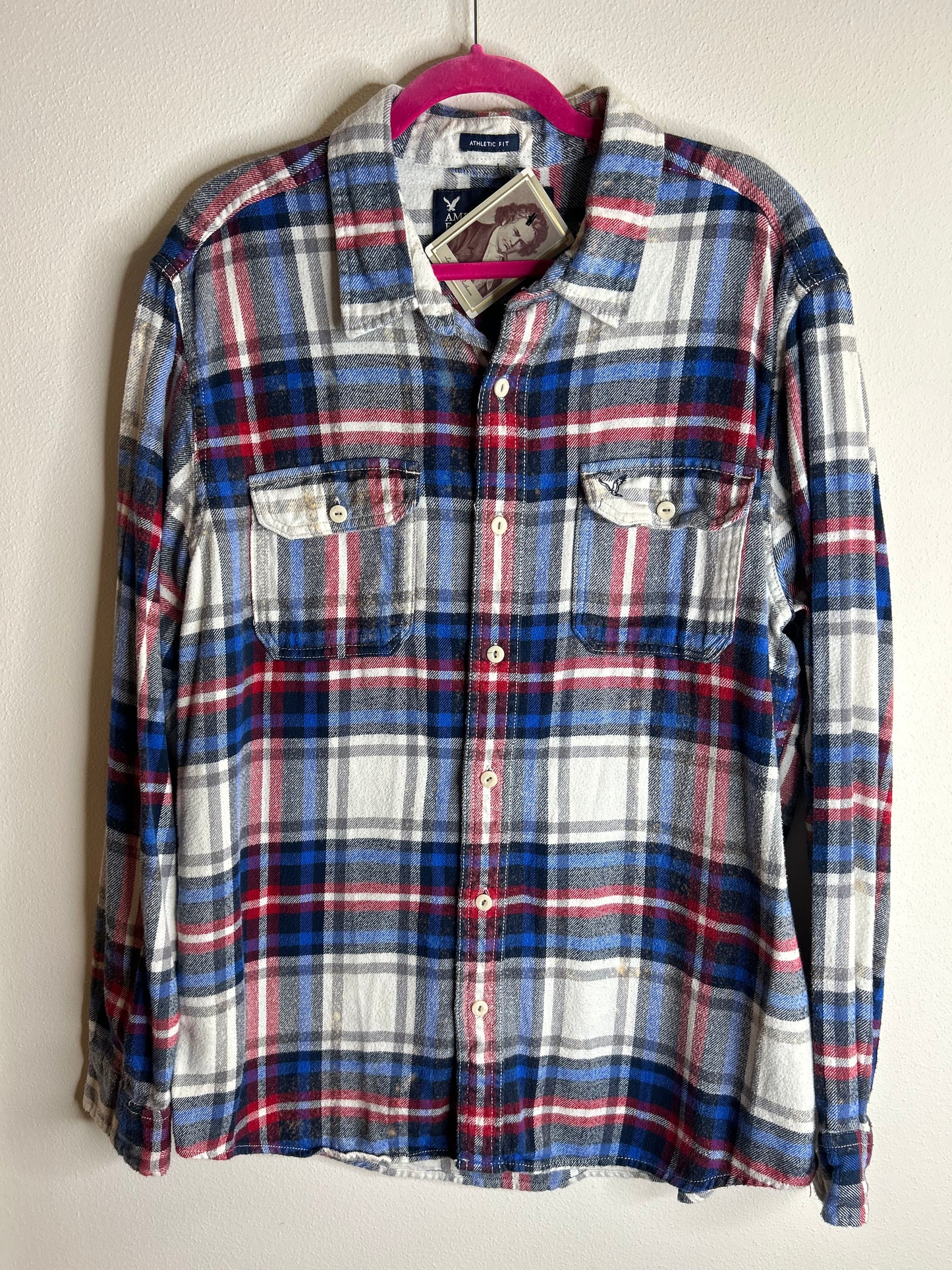Cigars upcycled flannel shirt unisex size XXL