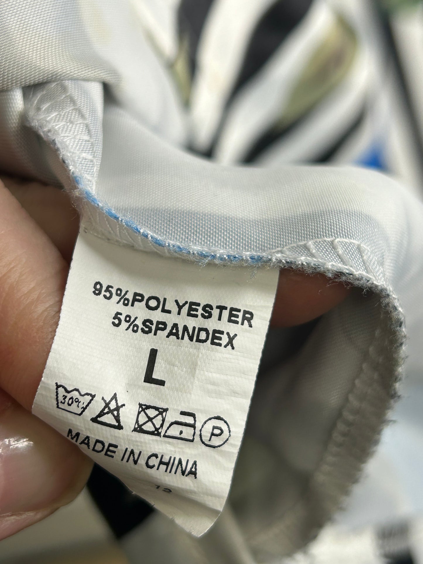 Upcycled stripe eyeball rose maxi skirt womens size M/L blue black