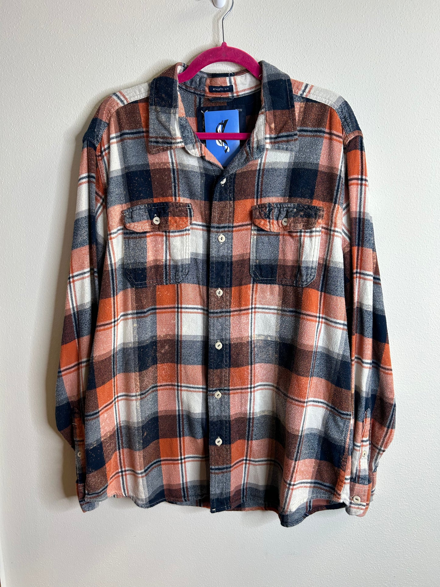 Teamwork drinking upcycled flannel shirt men’s/unisex 2x
