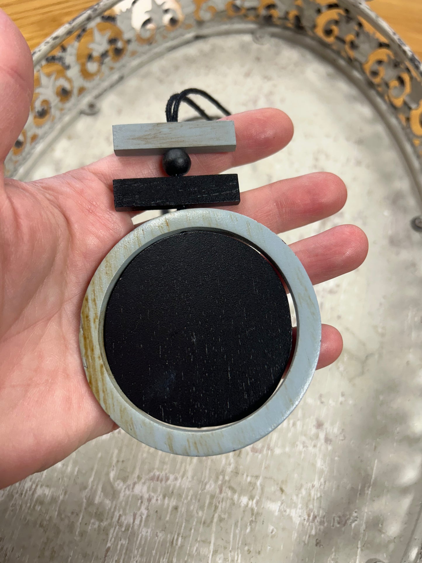 Geometric wood necklace, adjustable string