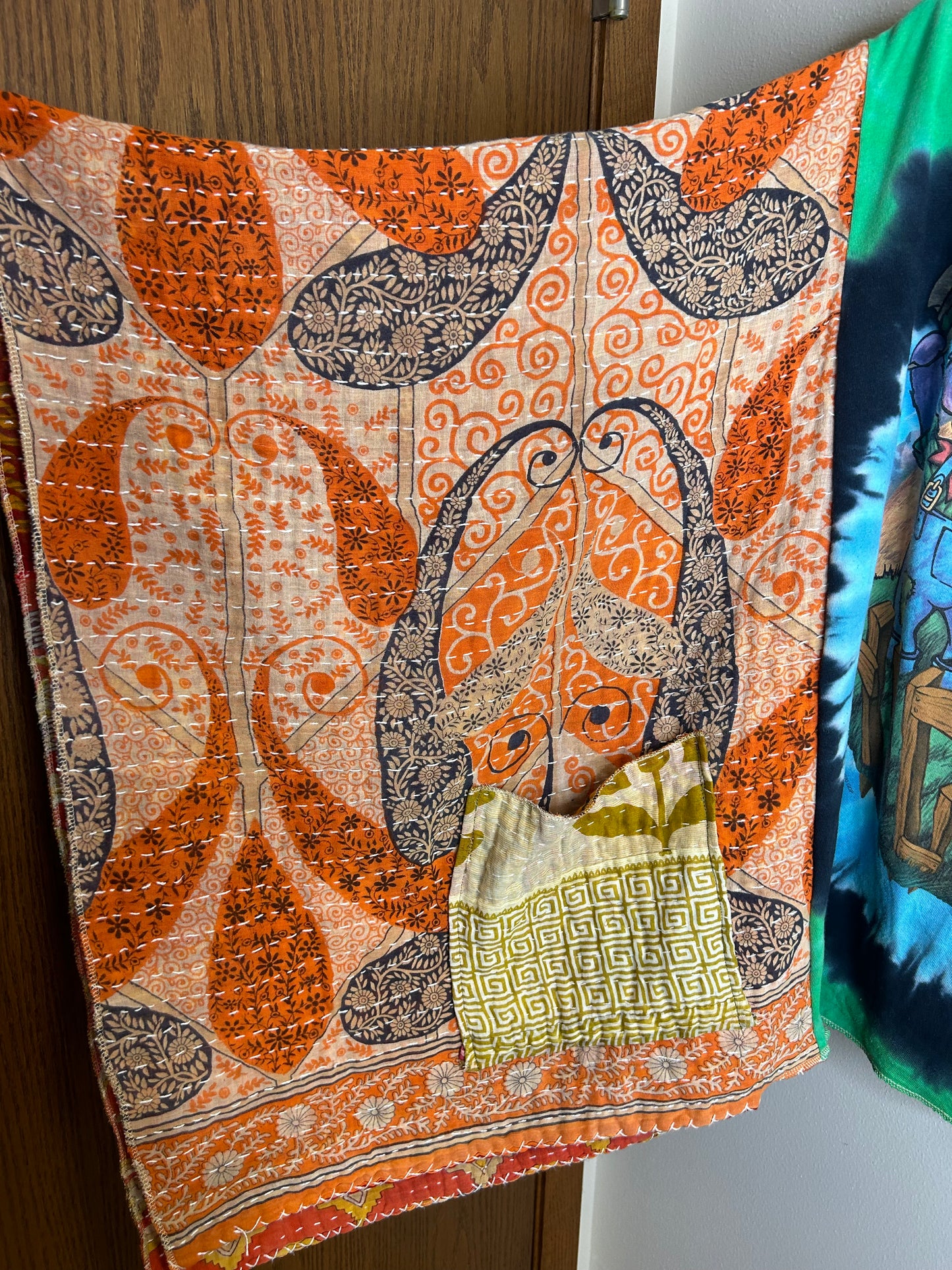 Grateful Dead Highgate upcycled kantha poncho