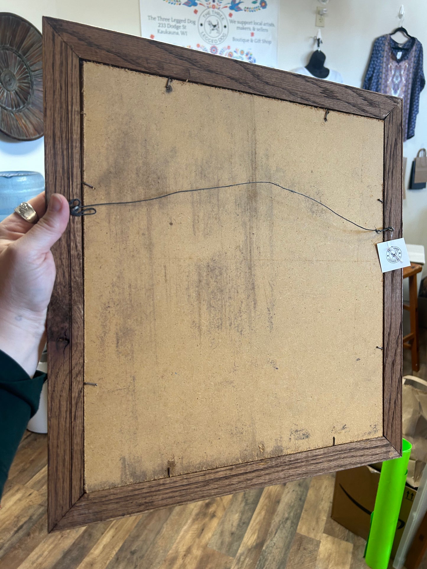 Framed Painting of pink flowers by I.M. Opperud