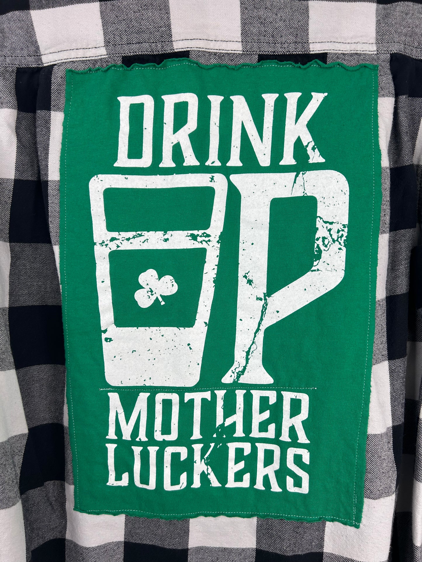 St Patrick’s Day upcycled flannel unisex size M