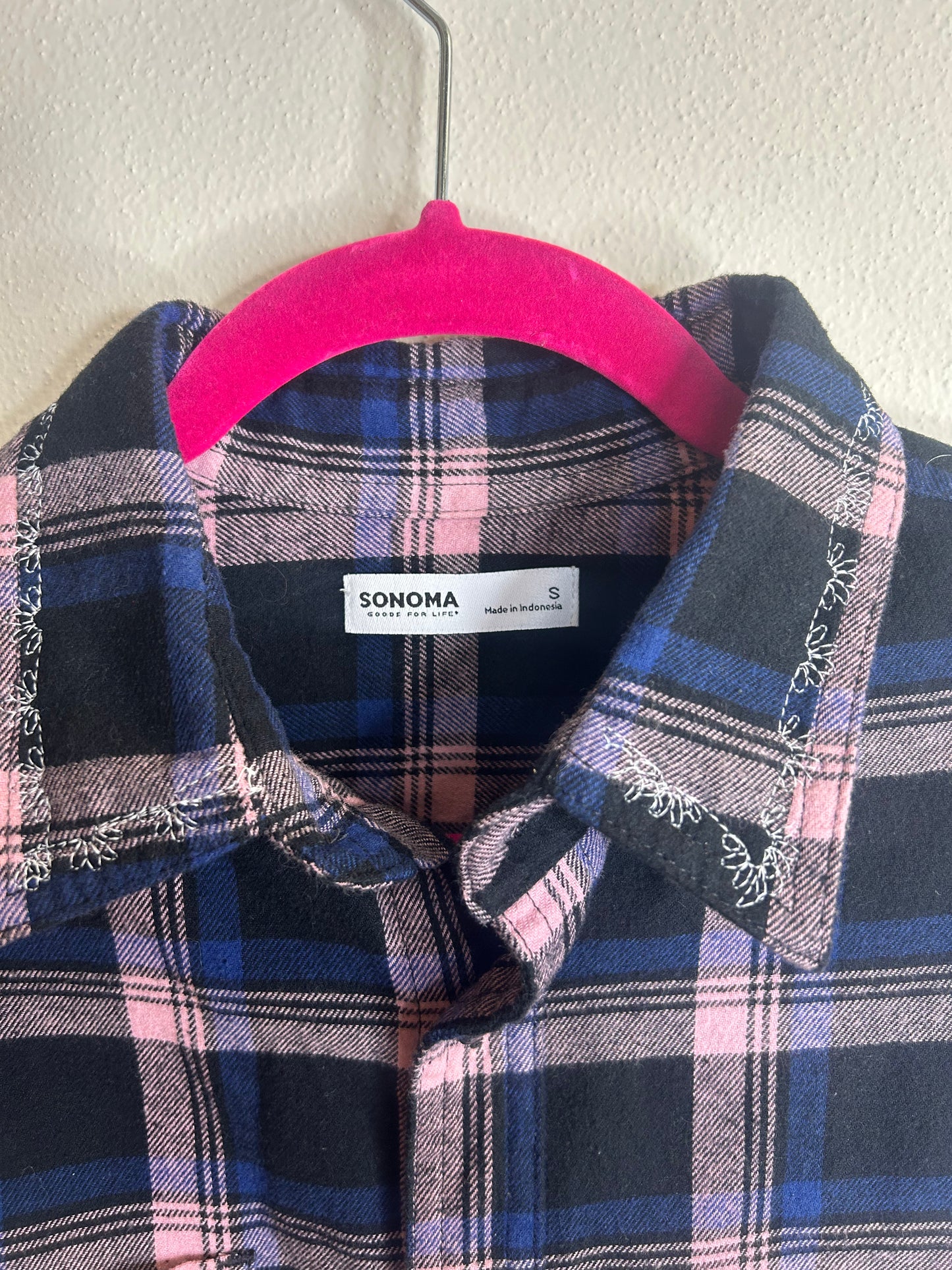 Dolly Parton upcycled flannel shirt unisex size S