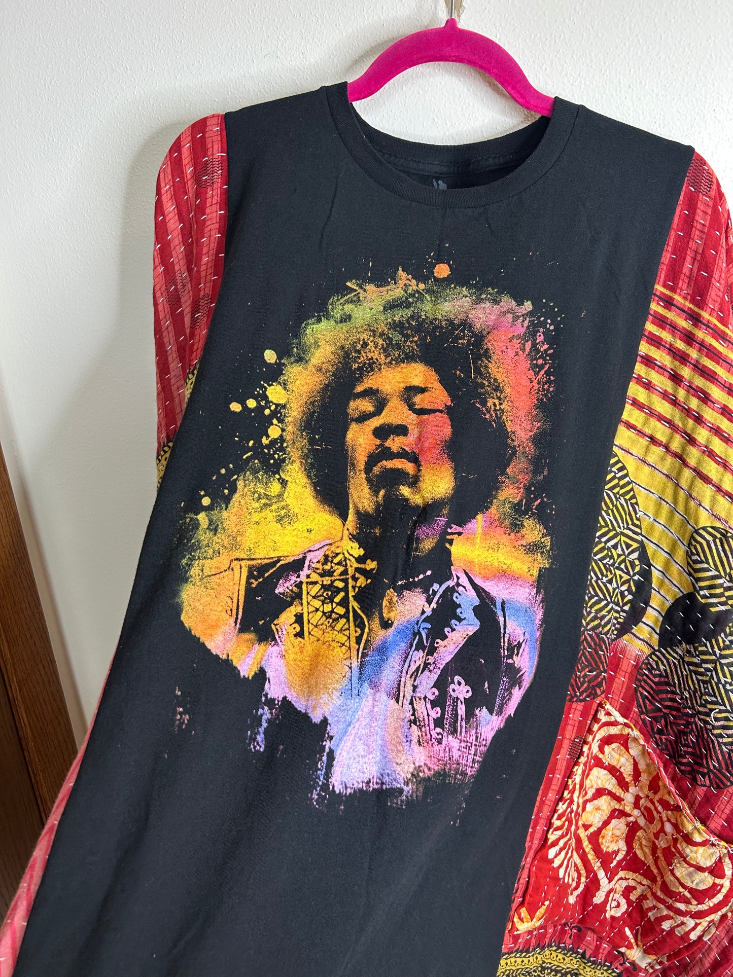 Jimi Hendrix upcycled kantha poncho