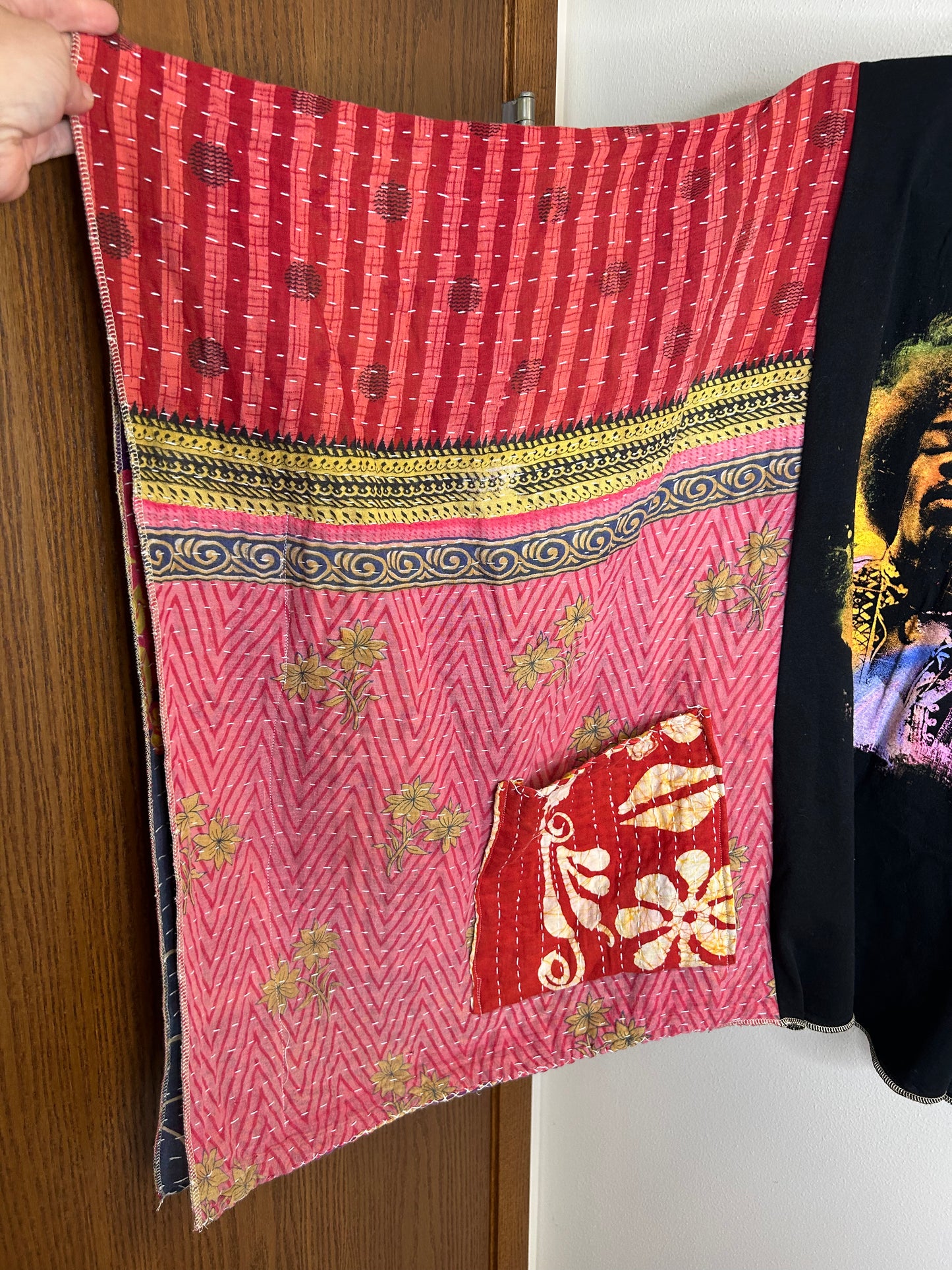 Jimi Hendrix upcycled kantha poncho