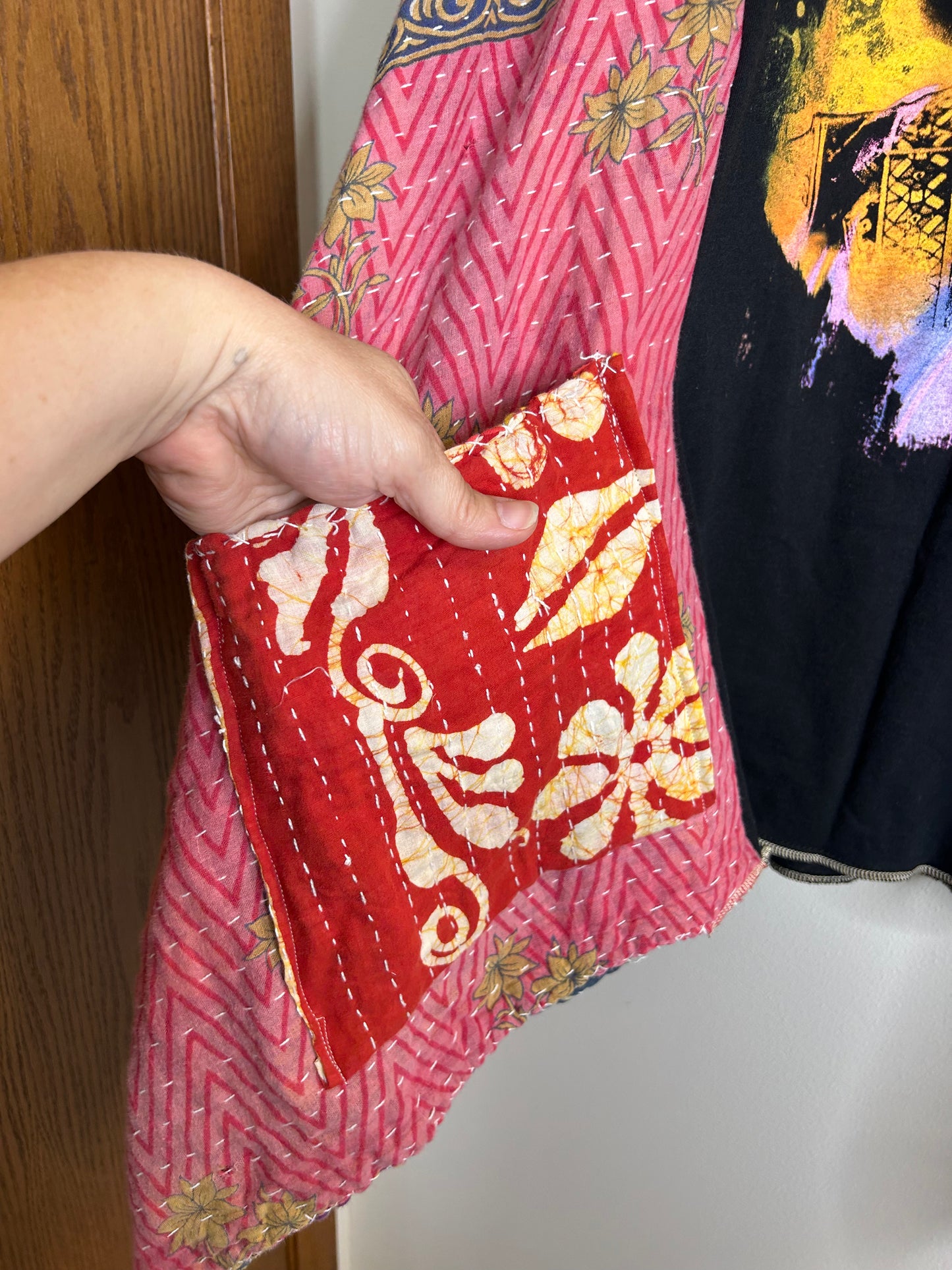 Jimi Hendrix upcycled kantha poncho