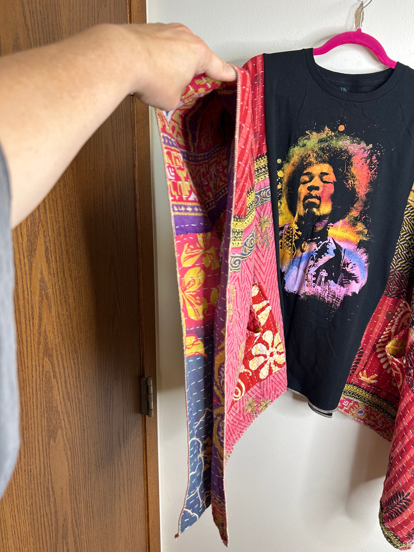 Jimi Hendrix upcycled kantha poncho