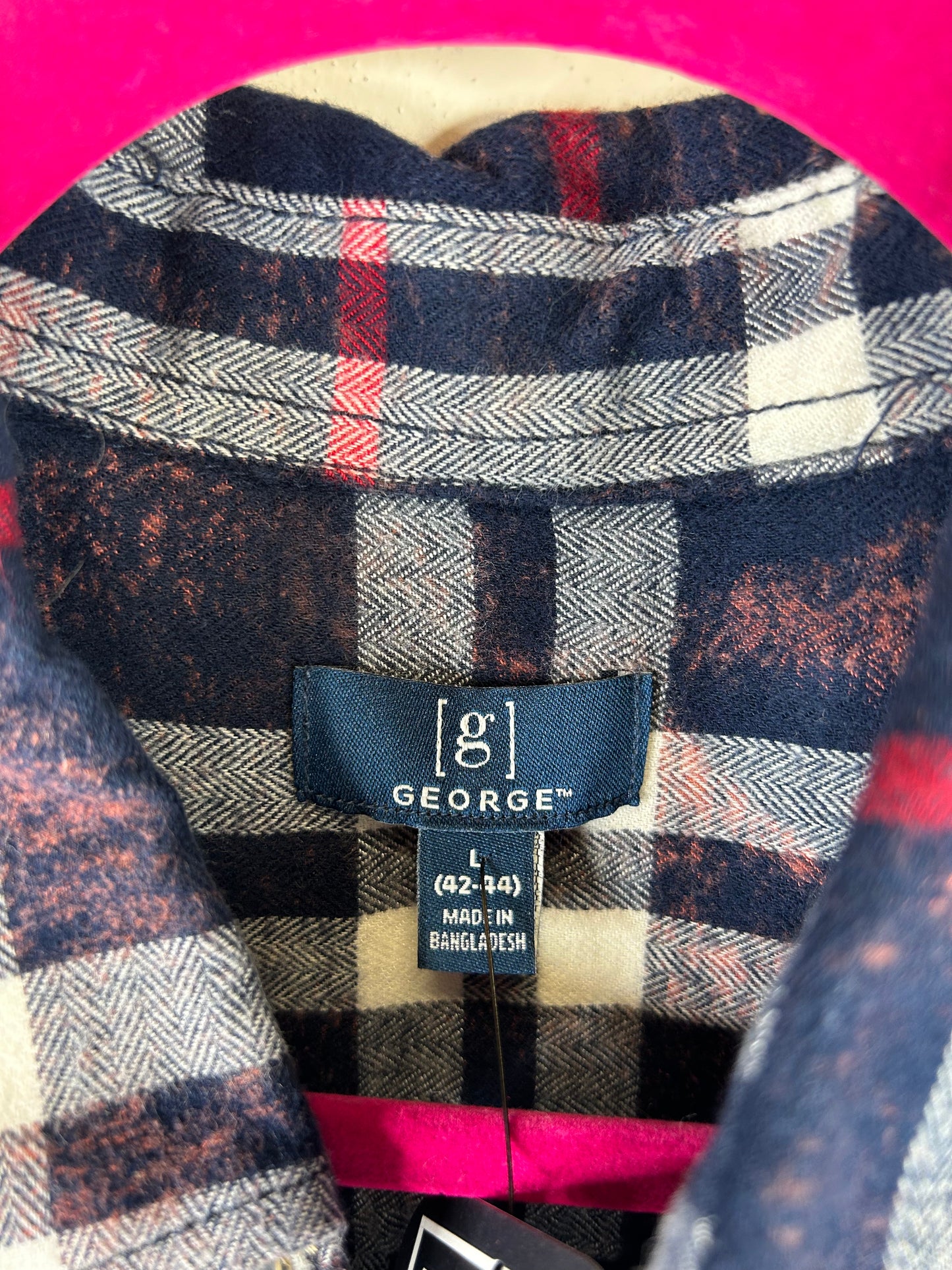You Should Not Be Sober upcycled flannel shirt unisex size L blue