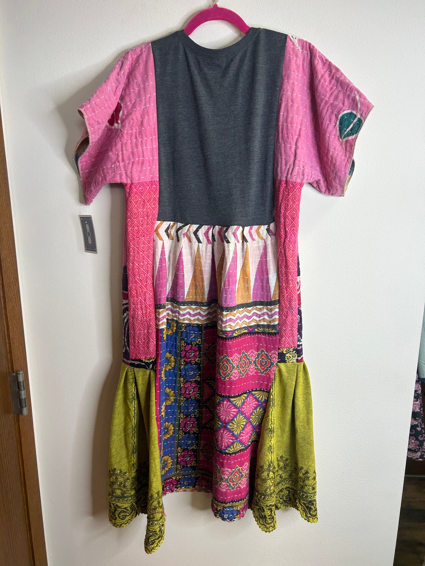 Sewing Makes It Better upcycled kantha dress womens size S