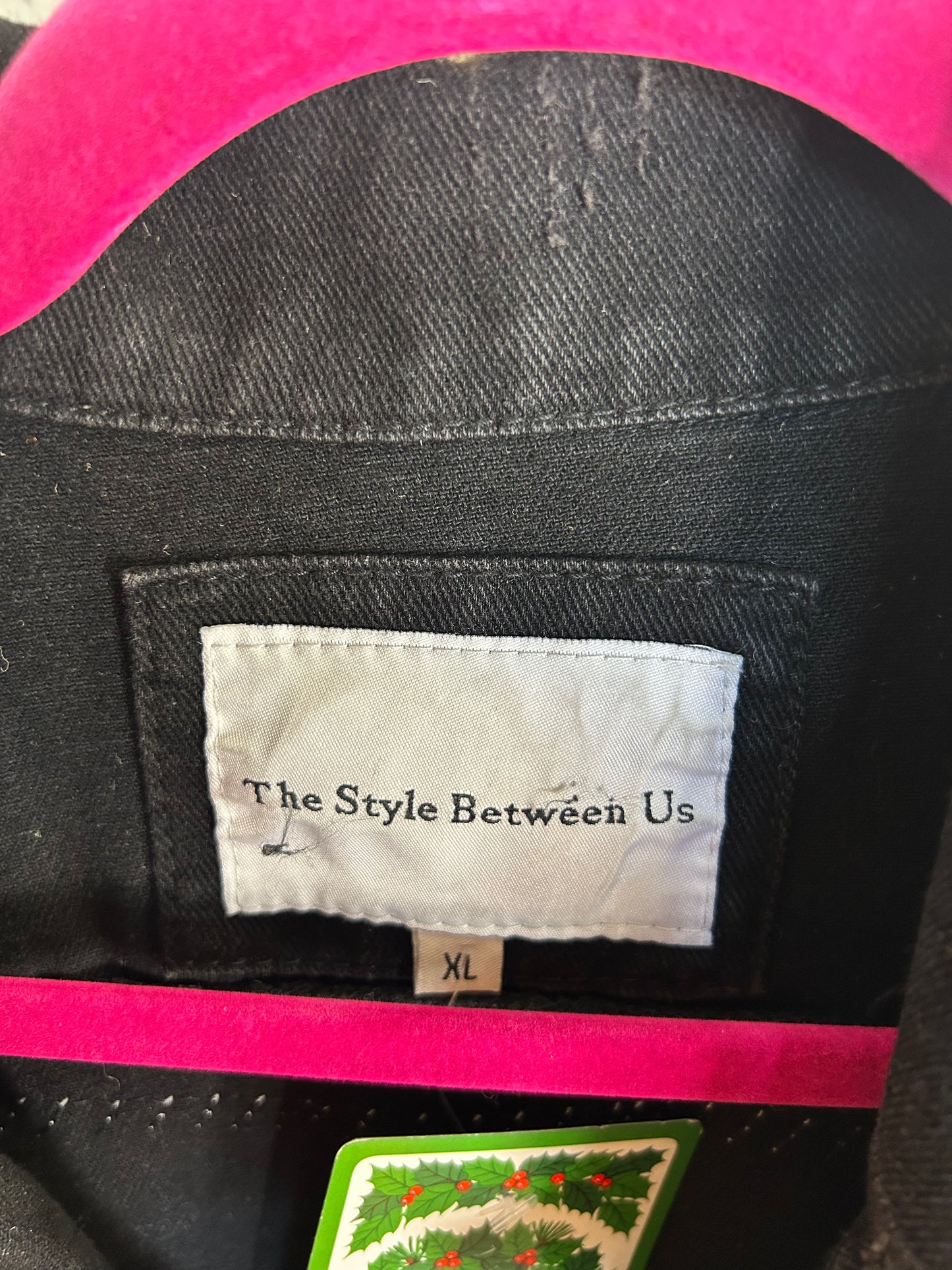 Queen Of The Night upcycled black denim jacket womens XL