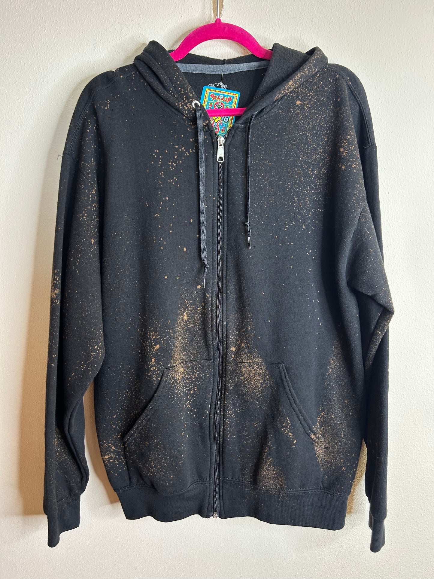The Kiss upcycled black hoodie unisex size L