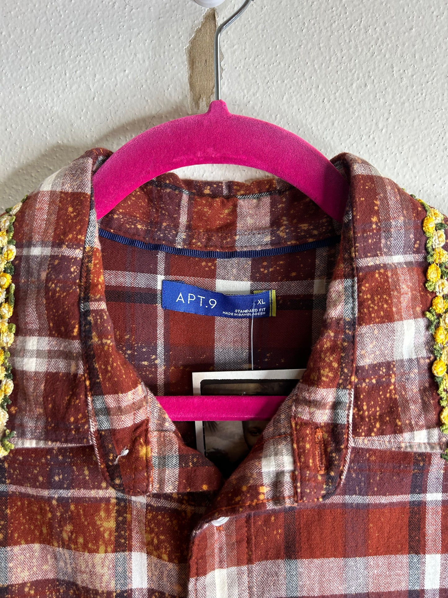 Pumpkins upcycled flannel shirt unisex size XL