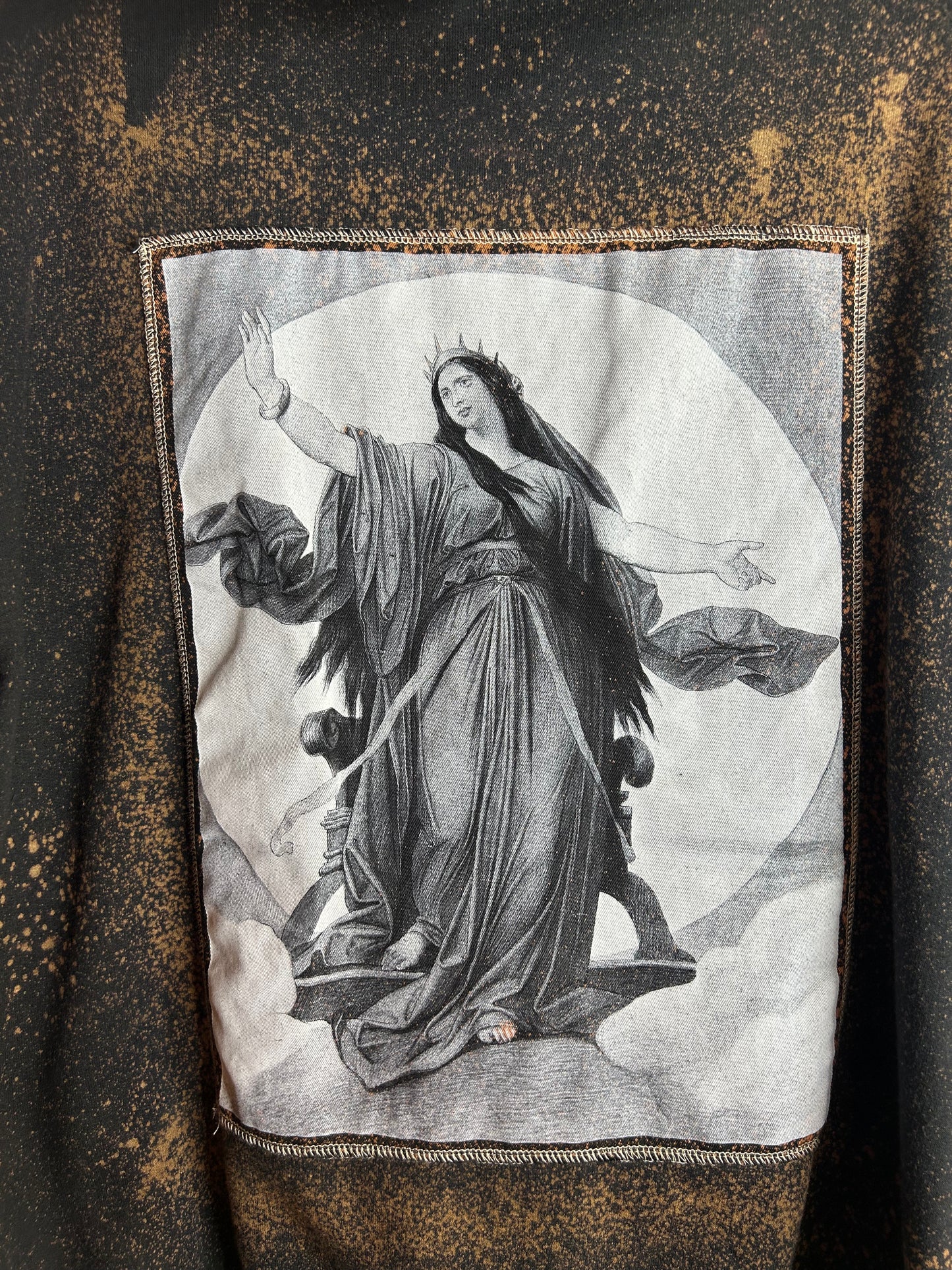 Queen of the Night upcycled hoodie size L