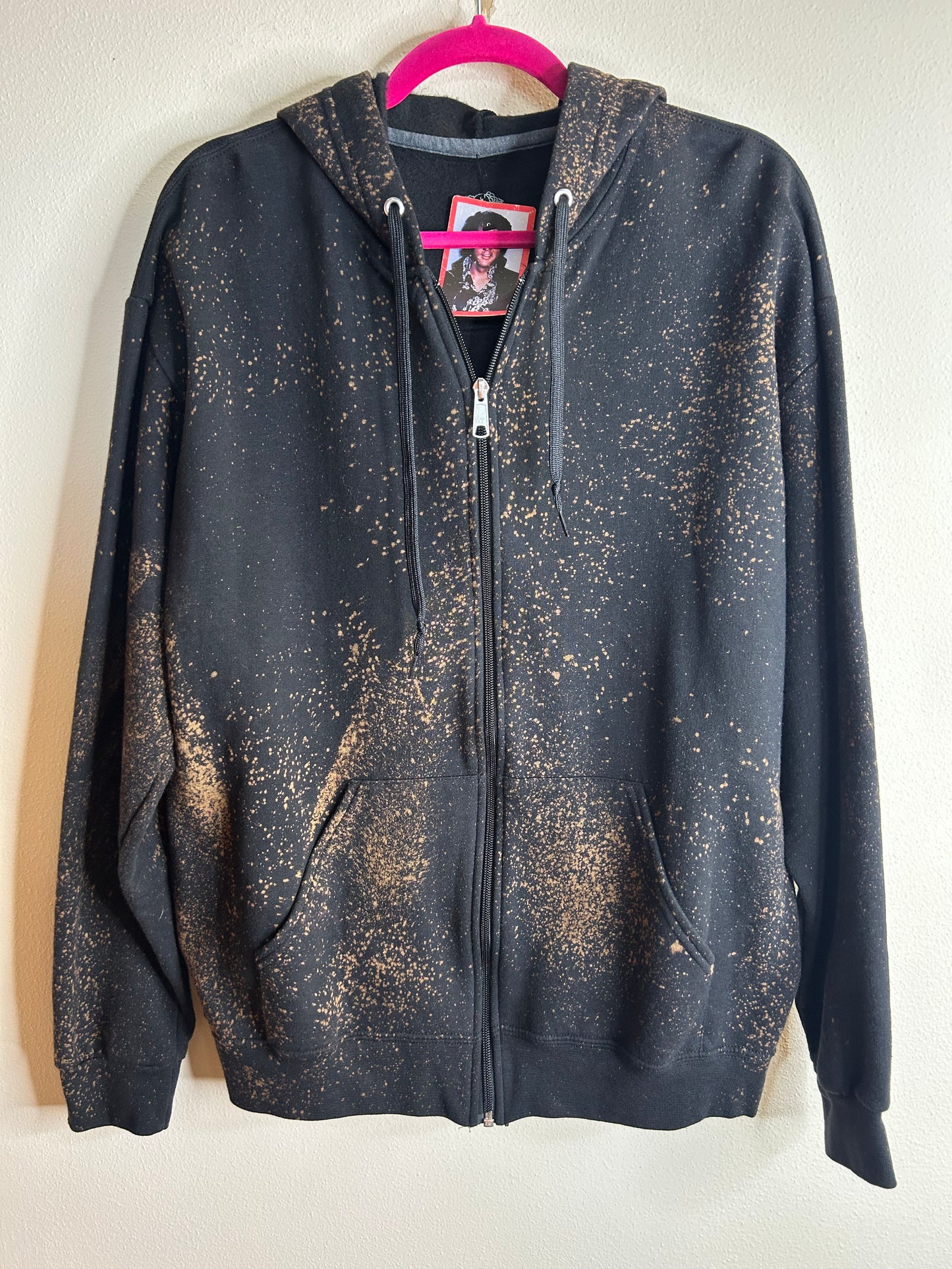 Queen of the Night upcycled hoodie size L