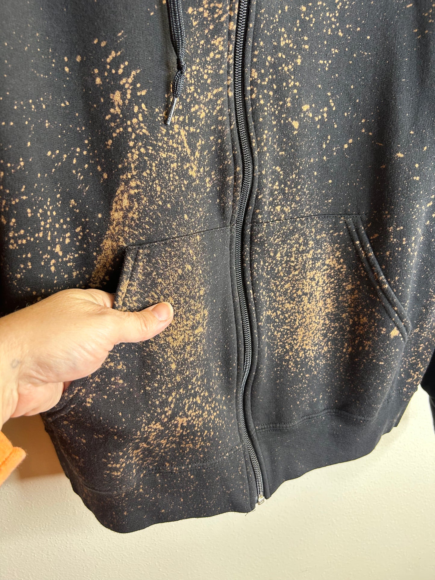 Queen of the Night upcycled hoodie size L