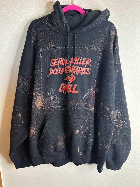 Serial Killer Documentaries upcycled hoodie unisex 3x