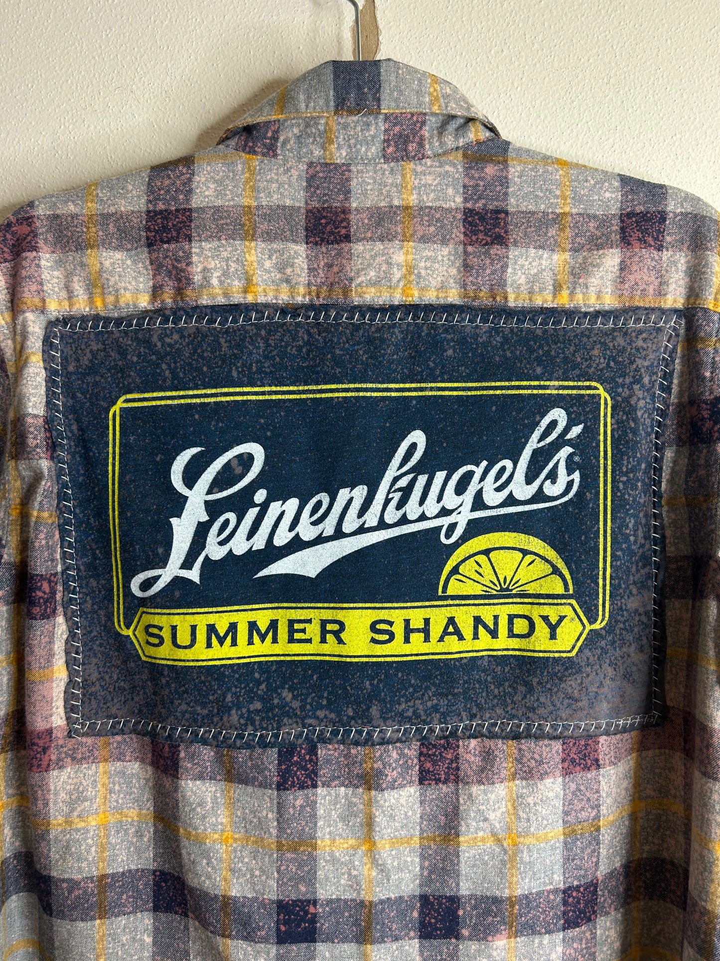 Leinenkugels Summer Shandy upcycled flannel shirt unisex size M