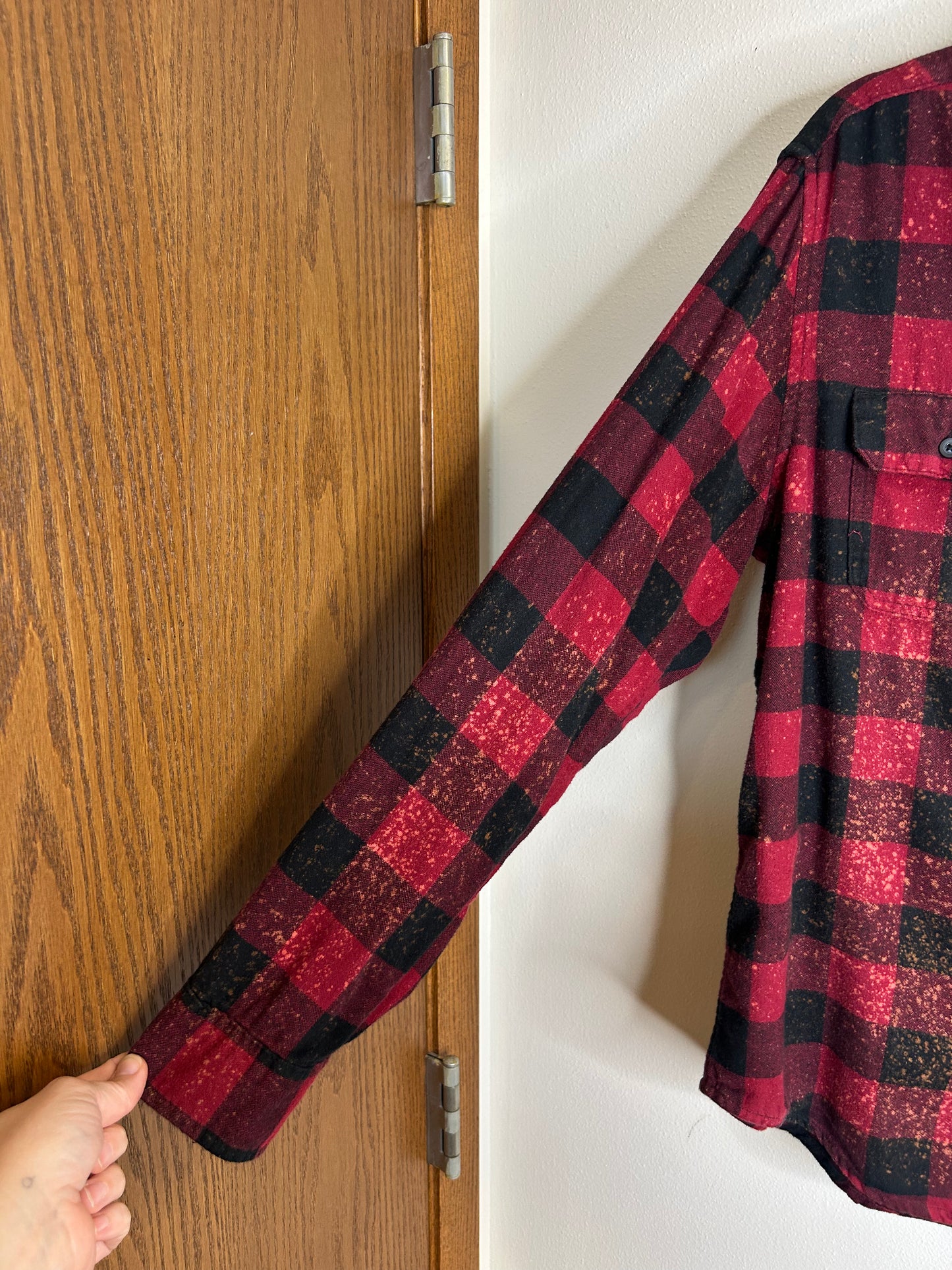 Horror tv series upcycled flannel shirt M