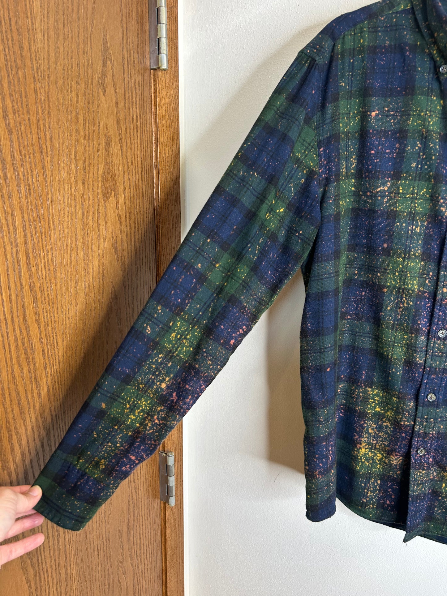 IT horror upcycled flannel shirt M
