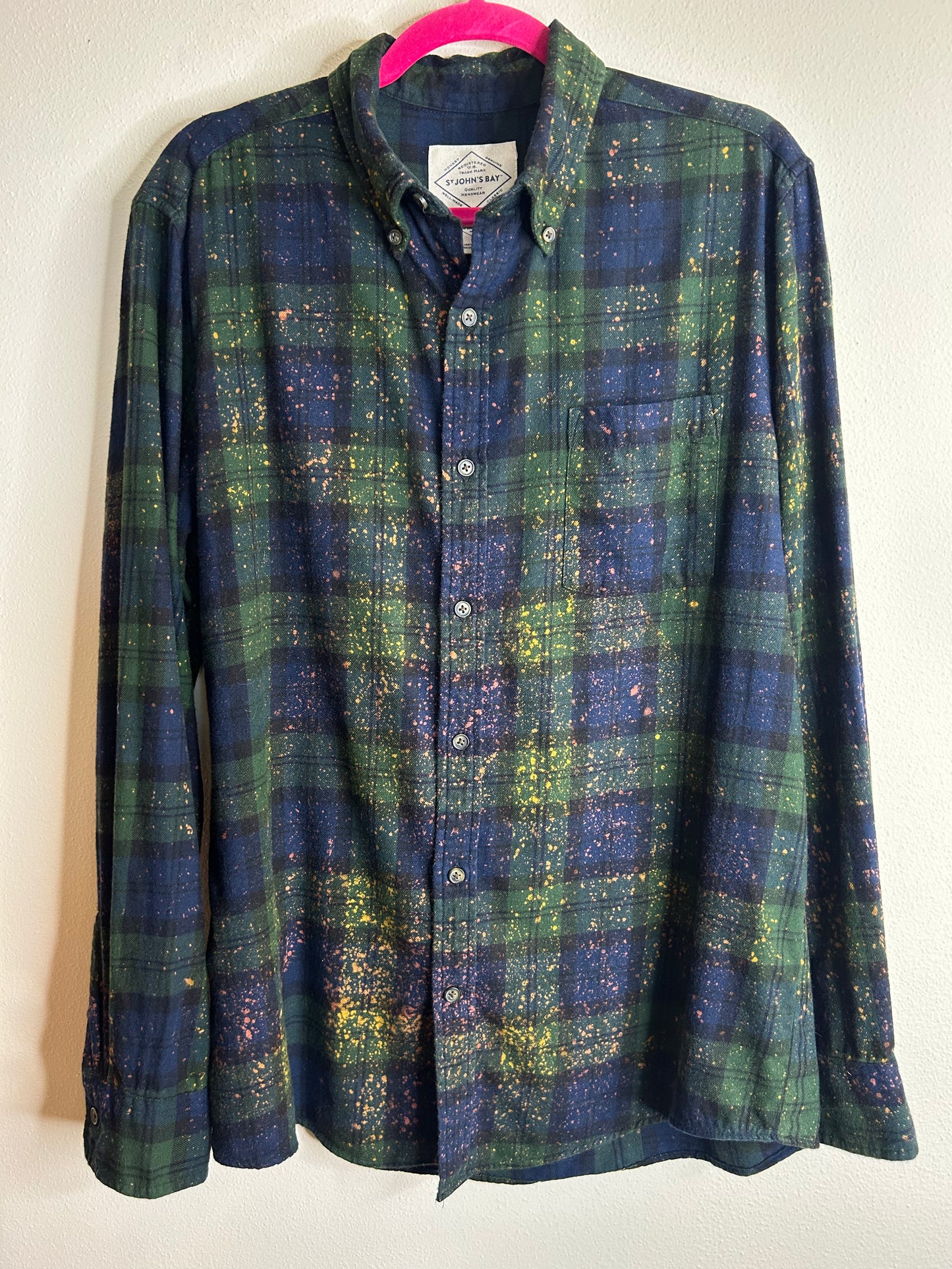 IT horror upcycled flannel shirt M
