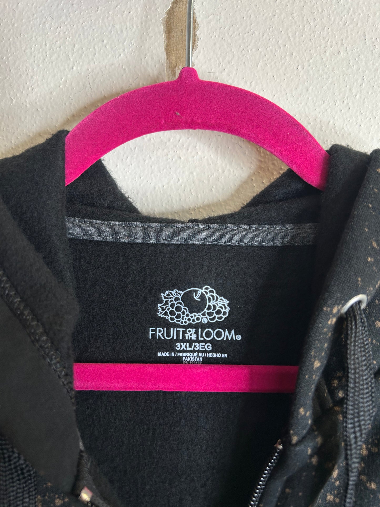 Hell Monster upcycled black hoodie 3X