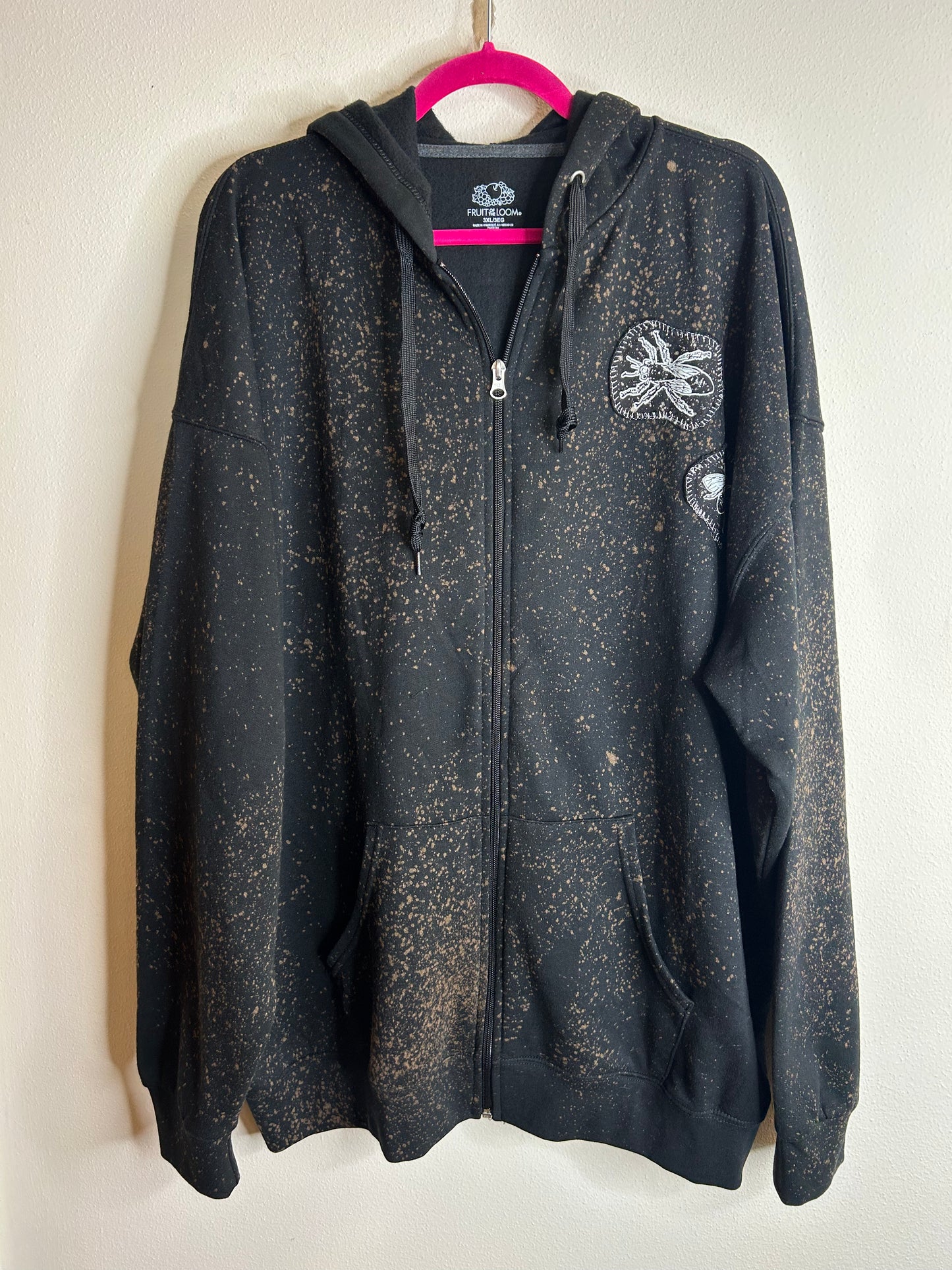 Hell Monster upcycled black hoodie 3X