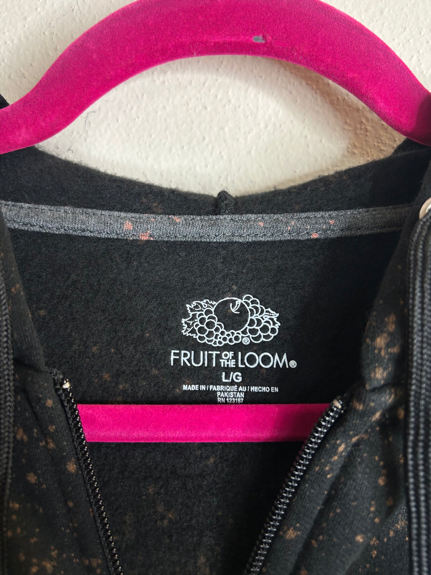 Full Moon upcycled black hoodie L
