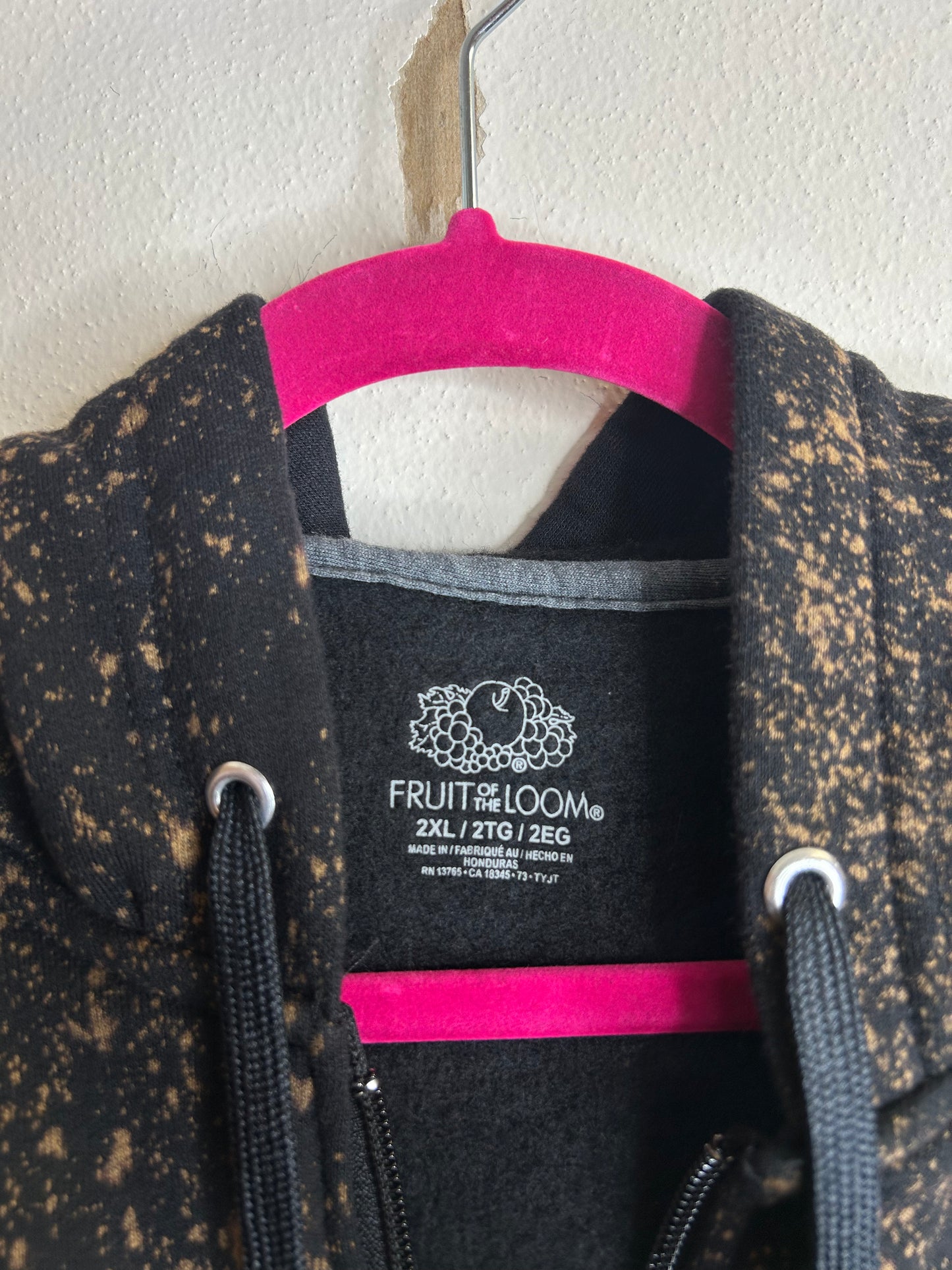 Hell Monster upcycled black hoodie 2X