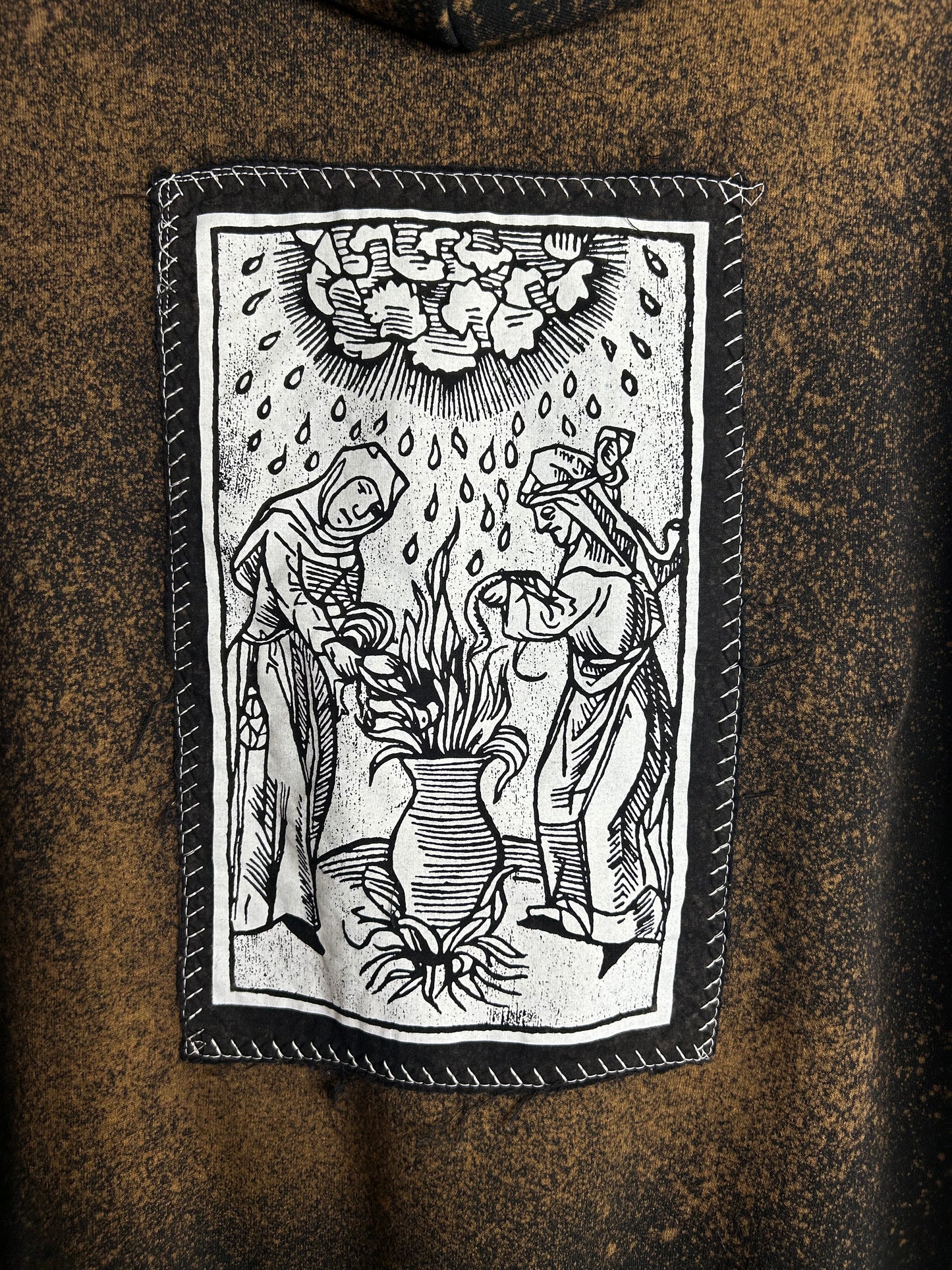 Witches upcycled black hoodie 2X