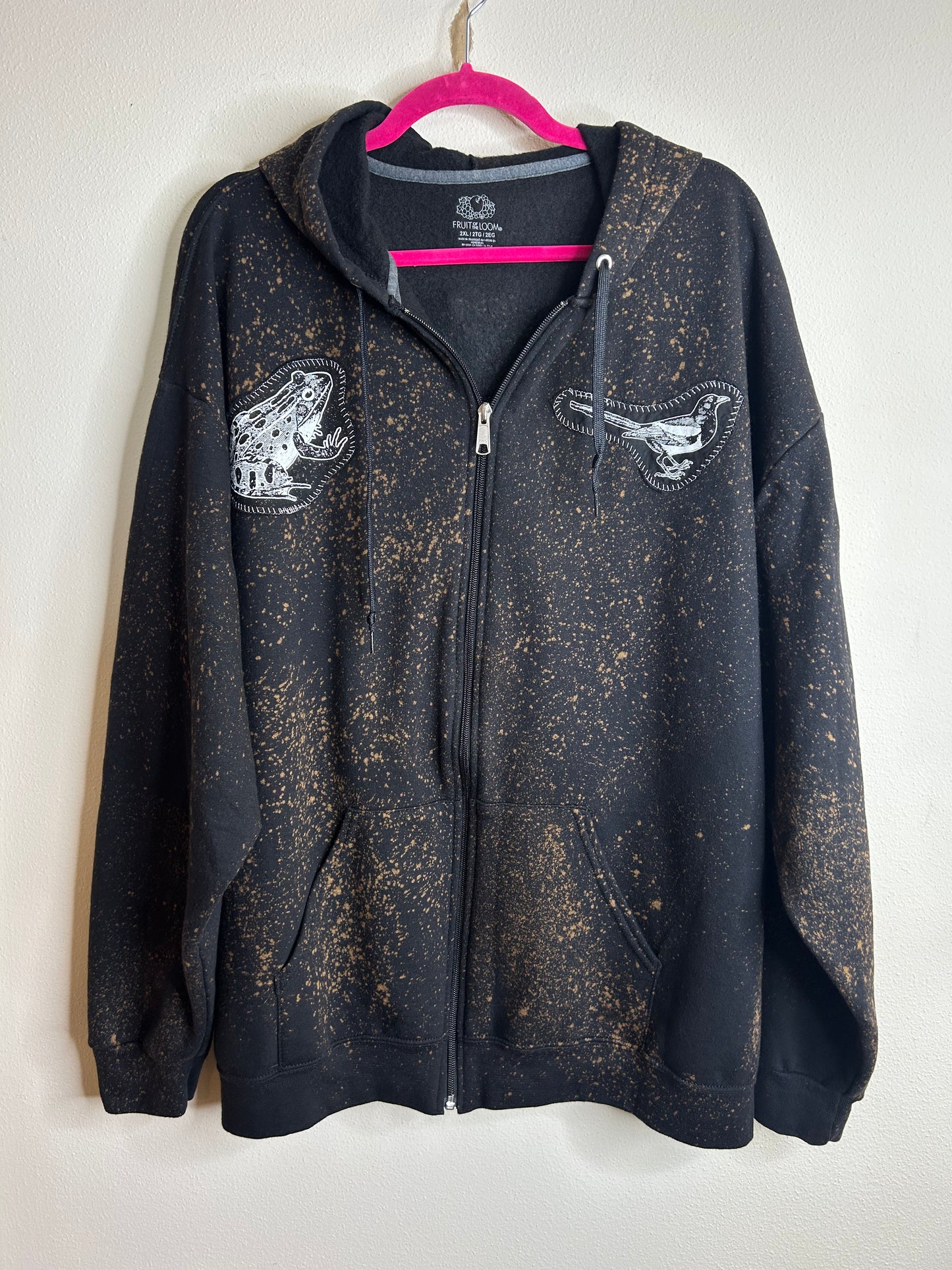 Witches upcycled black hoodie 2X