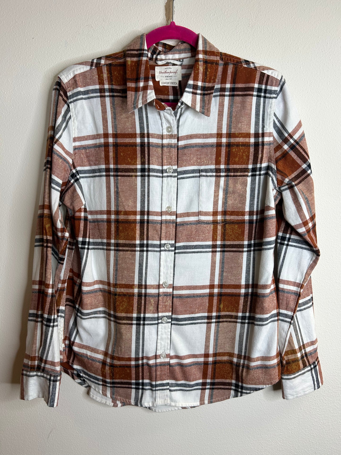Trick or Treat upcycled flannel shirt womens M