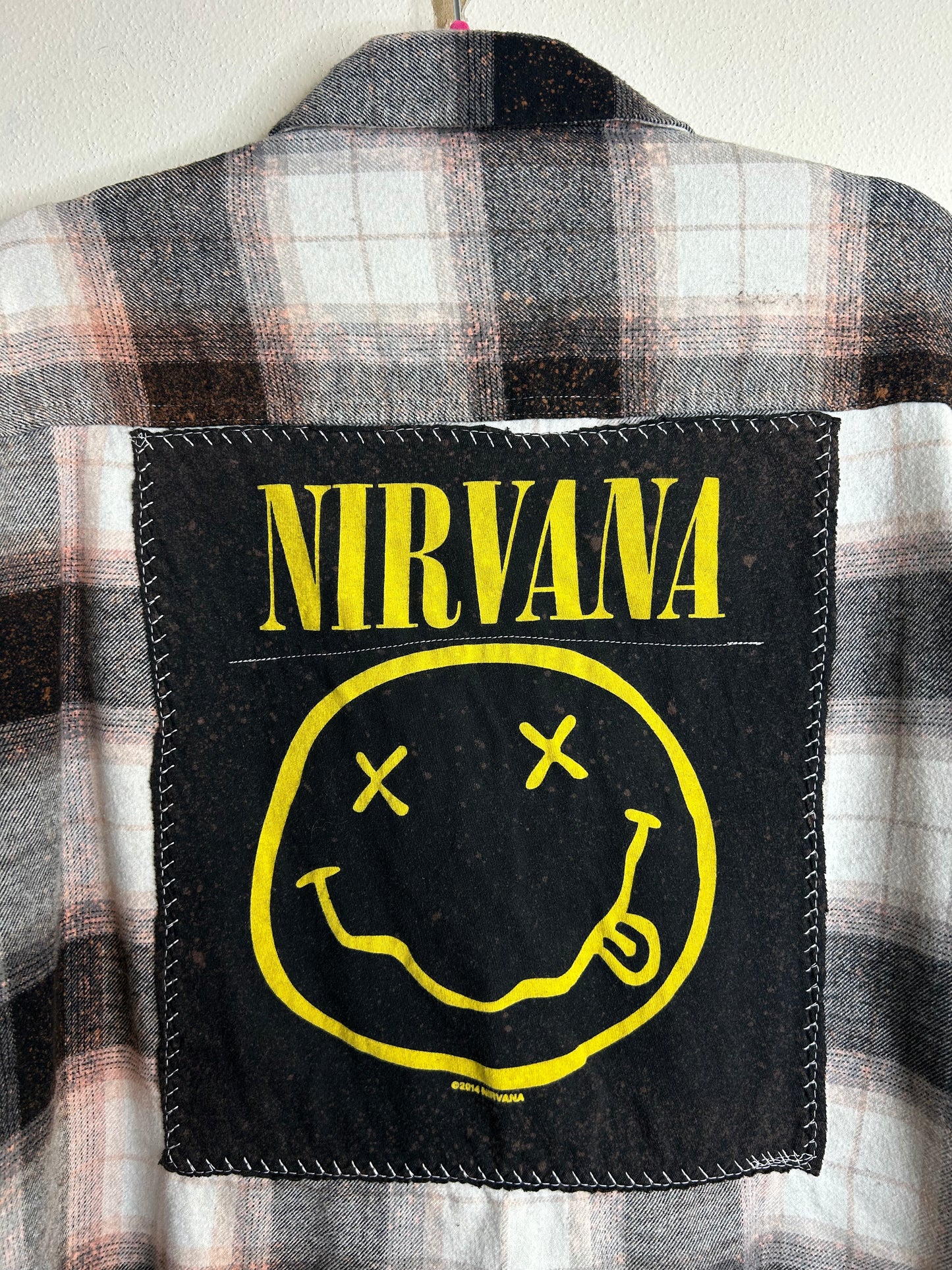 Nirvana upcycled flannel shirt womens M