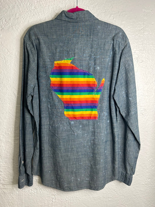 WI LGBTQ Gay pride shirt unisex size L