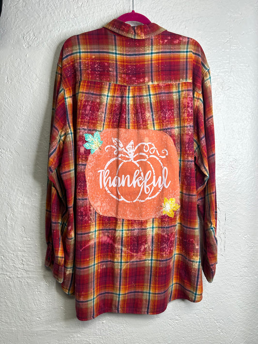 Thankful Thanksgiving flannel shirt unisex size 2XL Tall